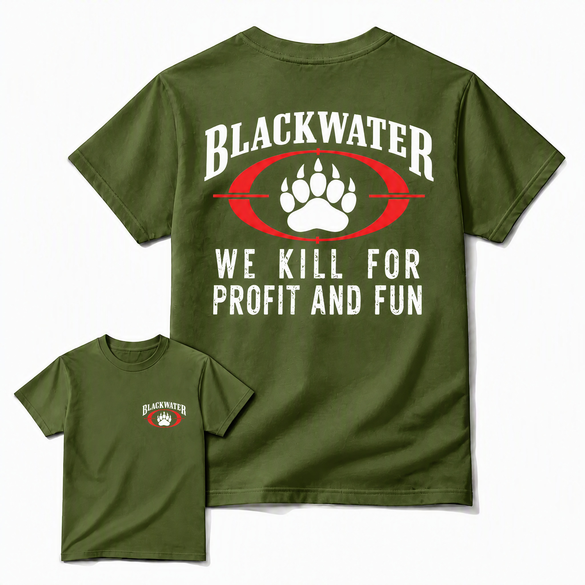 Blackwater Bear Paw Tactical Graphic T-Shirt – Military Style Funny Graphic Tee, Vintage Unisex Streetwear Gift