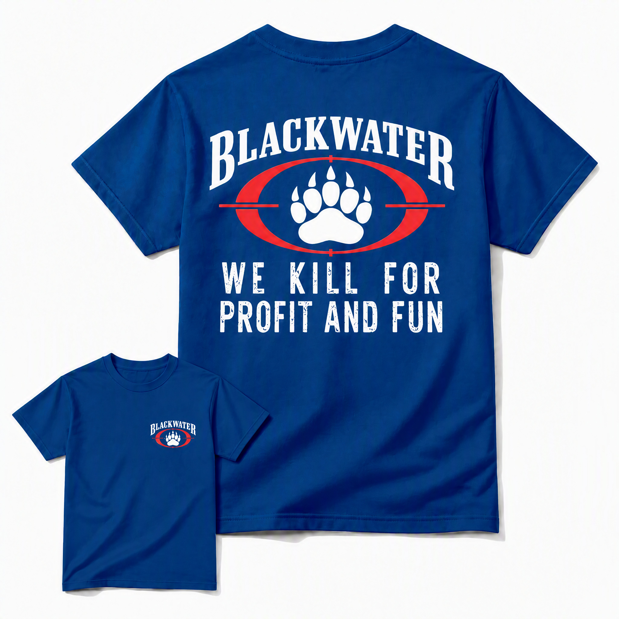 Blackwater Bear Paw Tactical Graphic T-Shirt – Military Style Funny Graphic Tee, Vintage Unisex Streetwear Gift