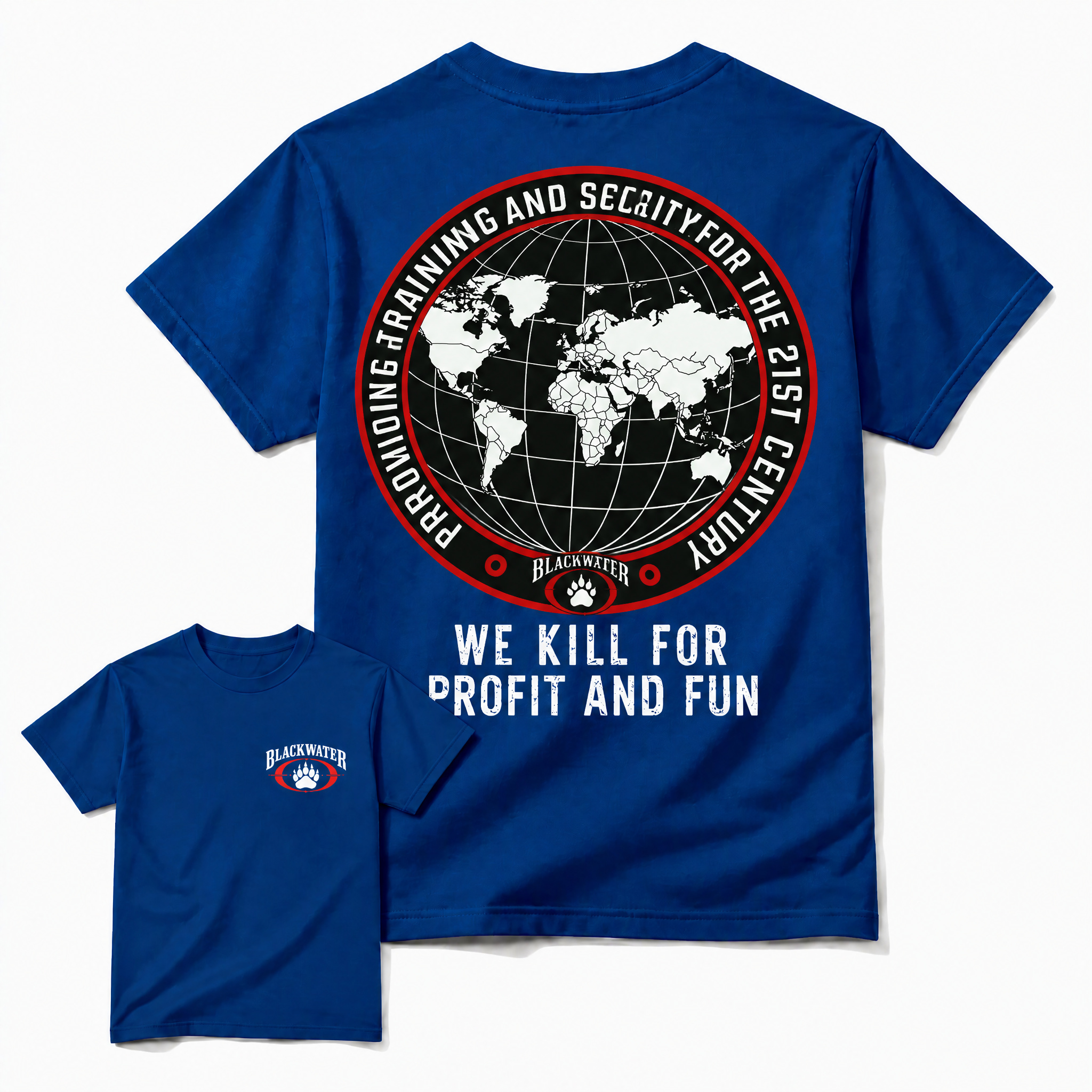 Blackwater Global Operations Tactical Graphic T-Shirt – Military Style World Map Print Vintage Unisex Tee