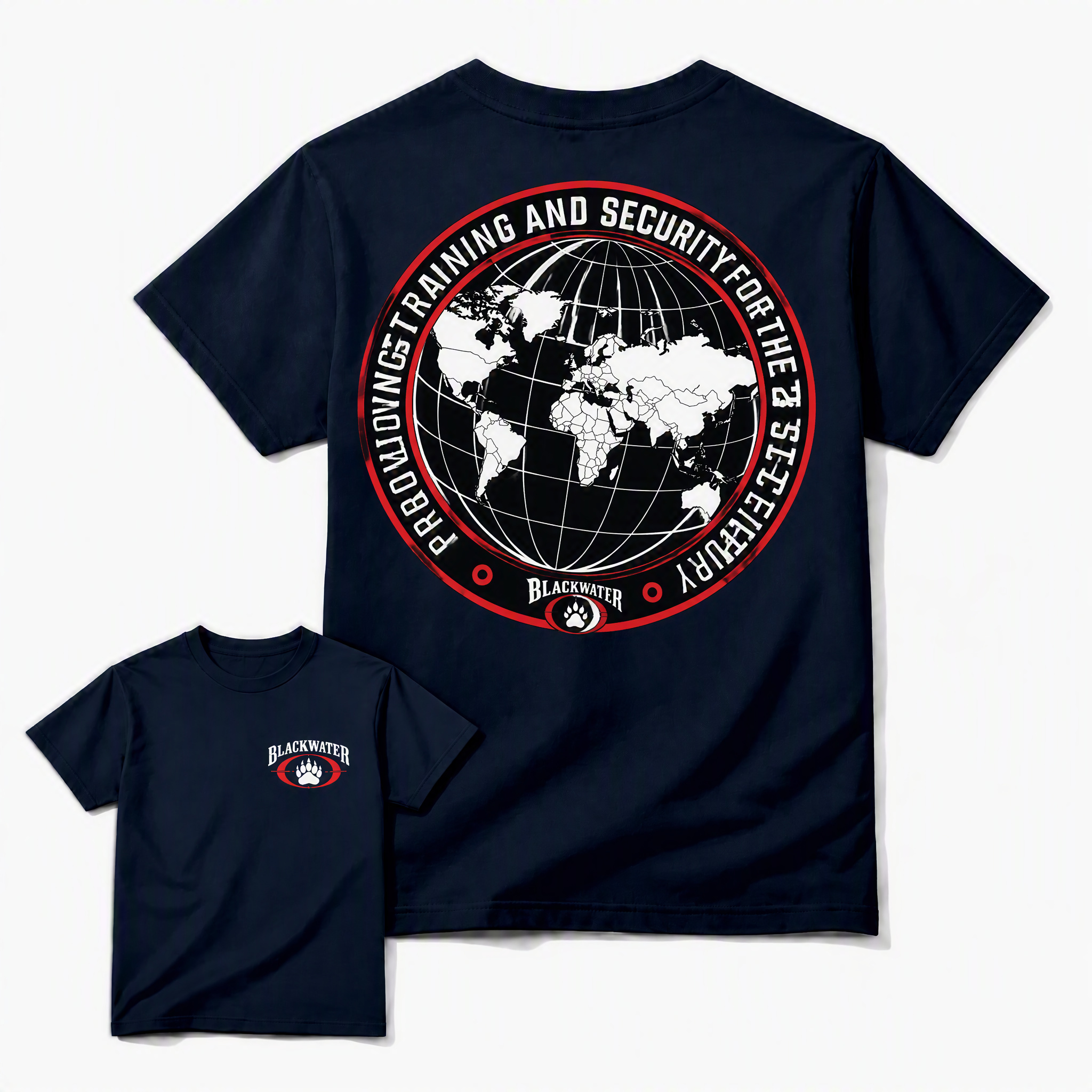 Blackwater Global Operations Tactical Graphic T-Shirt – Military Style World Map Print Vintage Unisex Tee