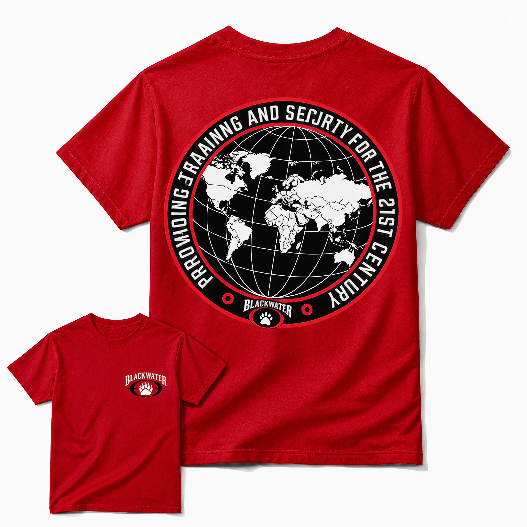 Blackwater Global Operations Tactical Graphic T-Shirt – Military Style World Map Print Vintage Unisex Tee