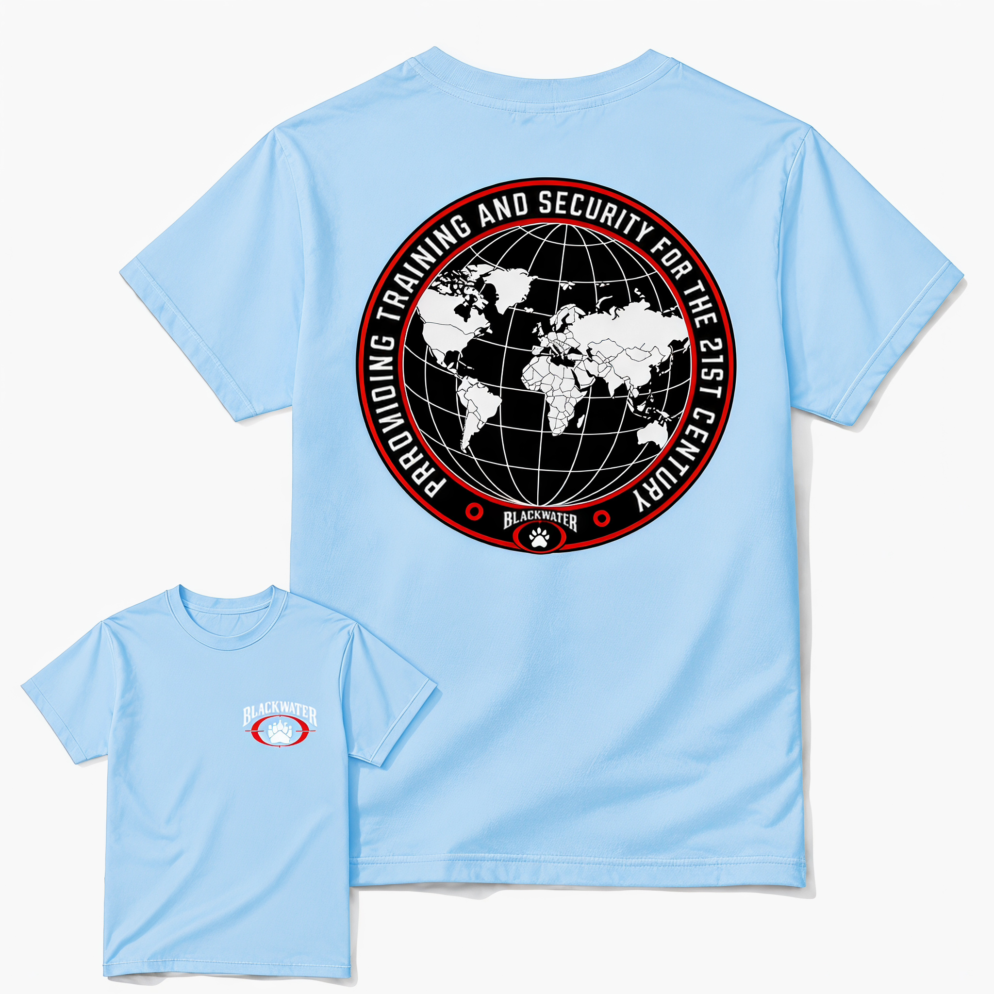 Blackwater Global Operations Tactical Graphic T-Shirt – Military Style World Map Print Vintage Unisex Tee