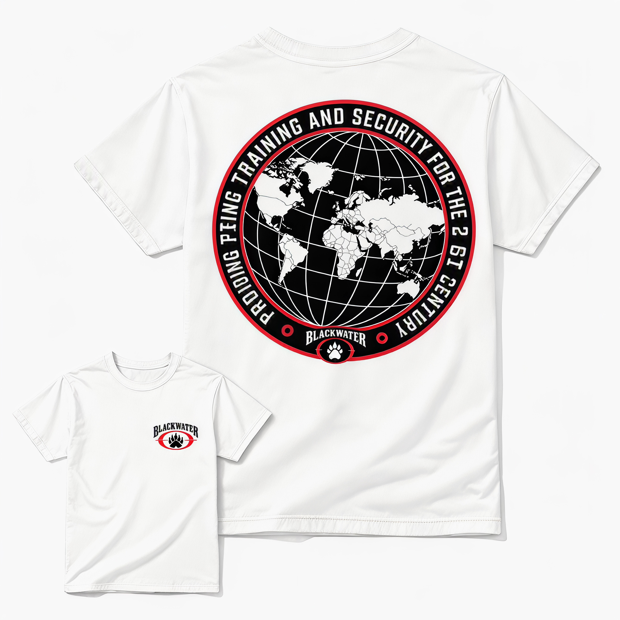 Blackwater Global Operations Tactical Graphic T-Shirt – Military Style World Map Print Vintage Unisex Tee