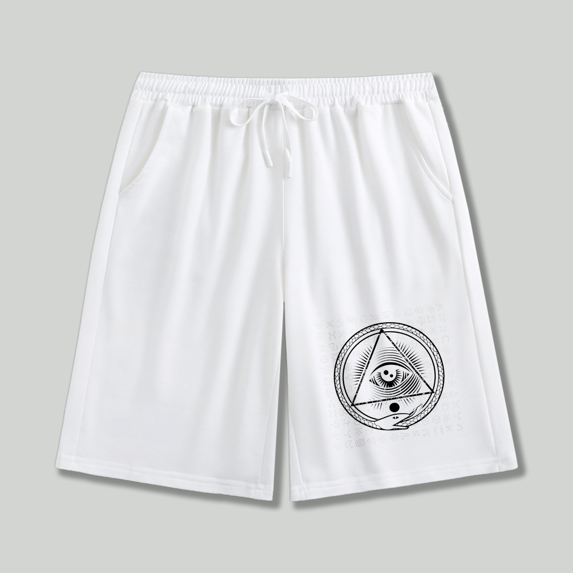 Dorawear™ All Seeing Eye Symbol With Ancient Text Shorts-Dorawear