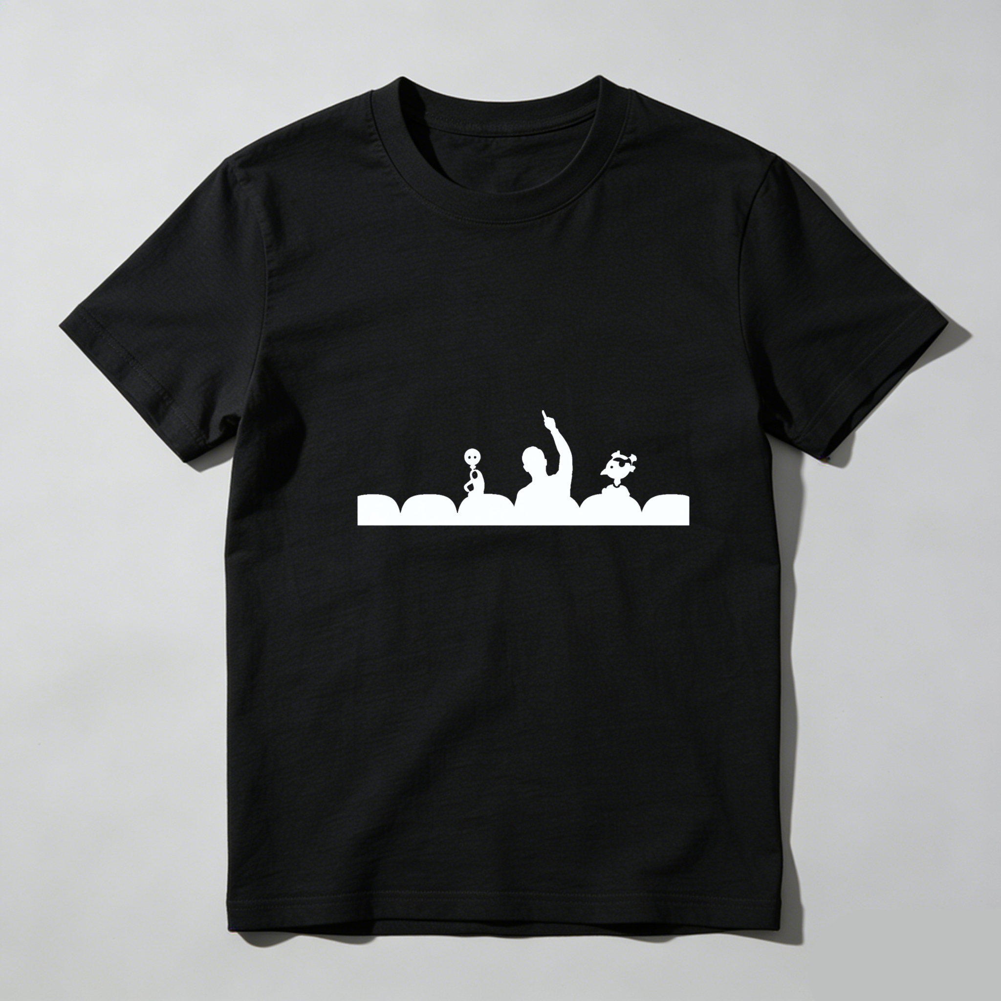 Dorawear™ Dancing Silhouettes White Print Pure Cotton Short Sleeve T Shirt-Dorawear