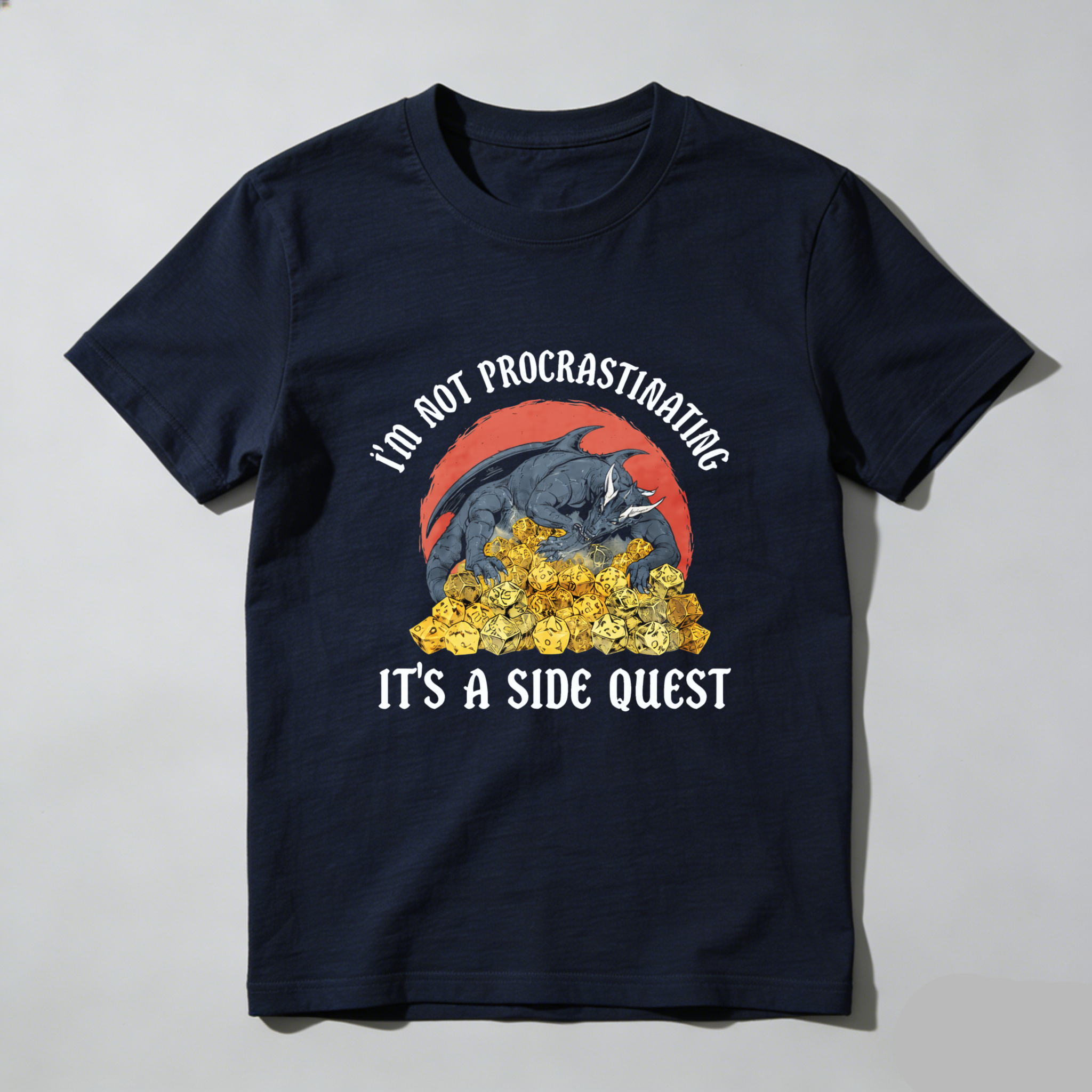 Dorawear™ Dragon Hoard Procrastination Side Quest Pure Cotton Short Sleeve T-Shirt-Dorawear