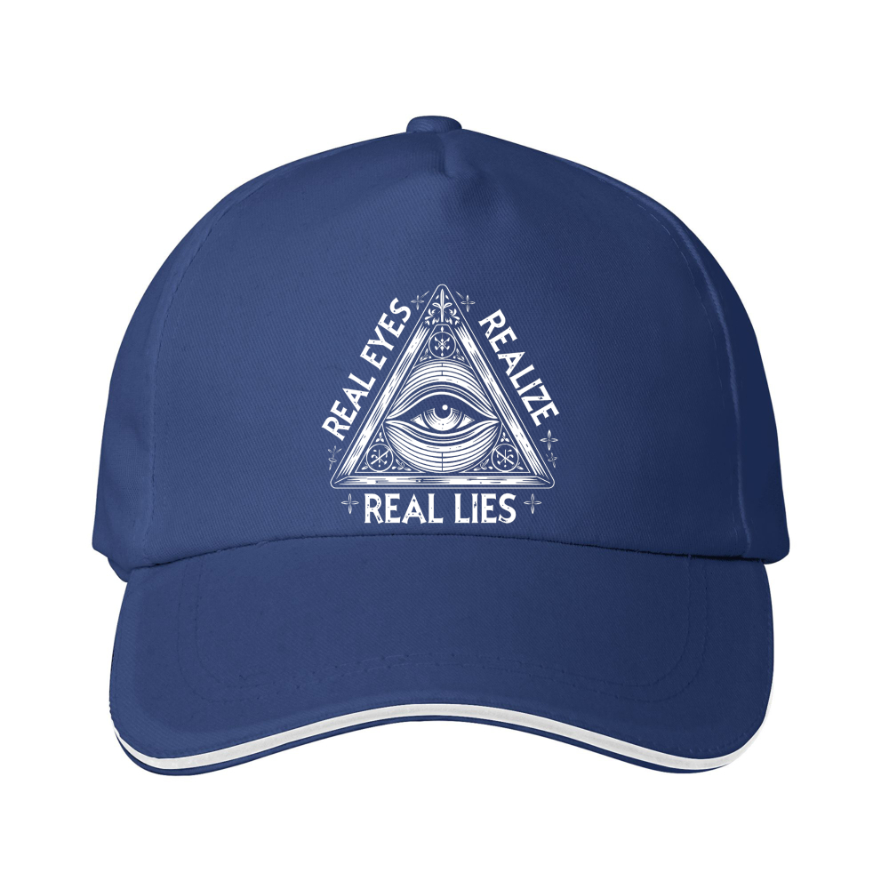 Dorawear™  Baseball Cap With All Seeing Eye And Real Eyes Real Lies Text