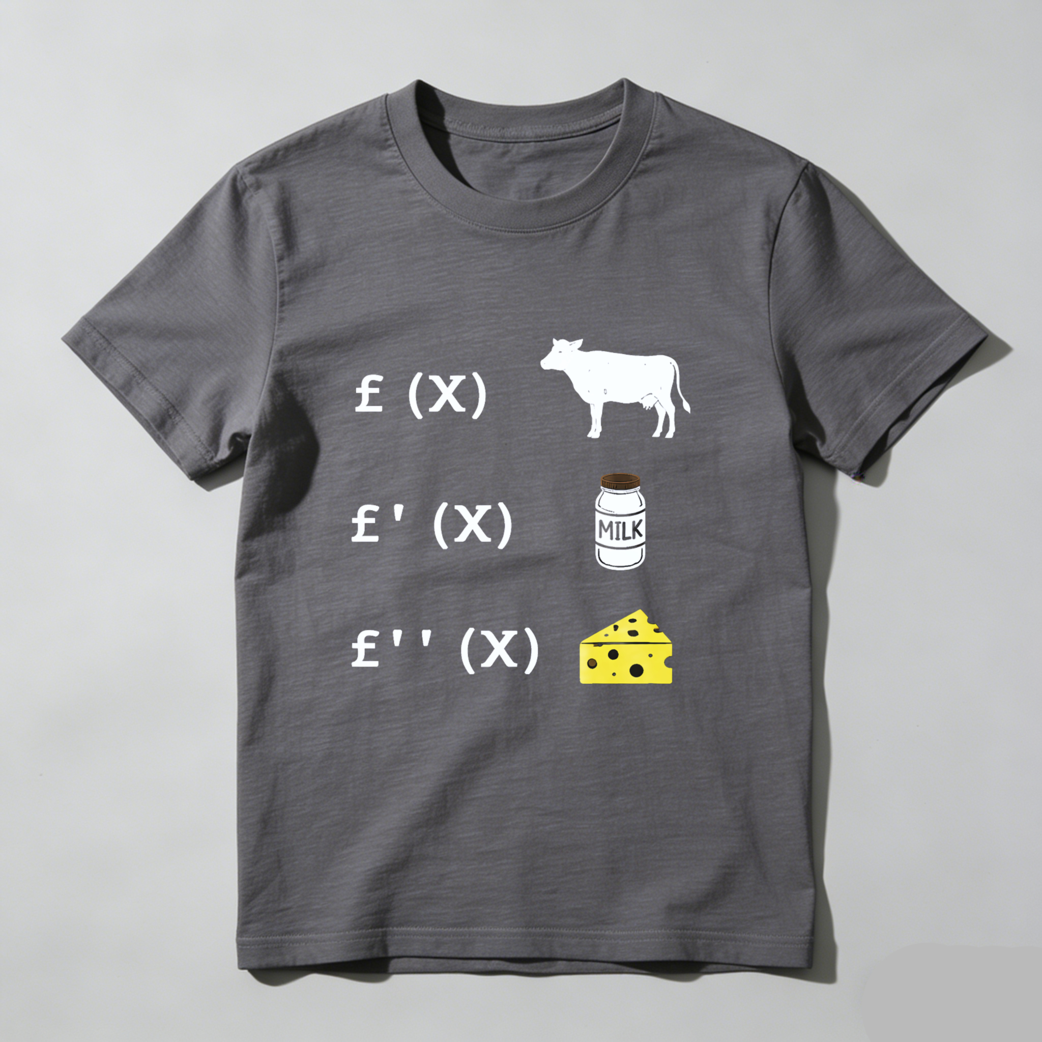 Dorawear™ Cow Milk Cheese Math Pure Cotton Short Sleeve T Shirt-Dorawear