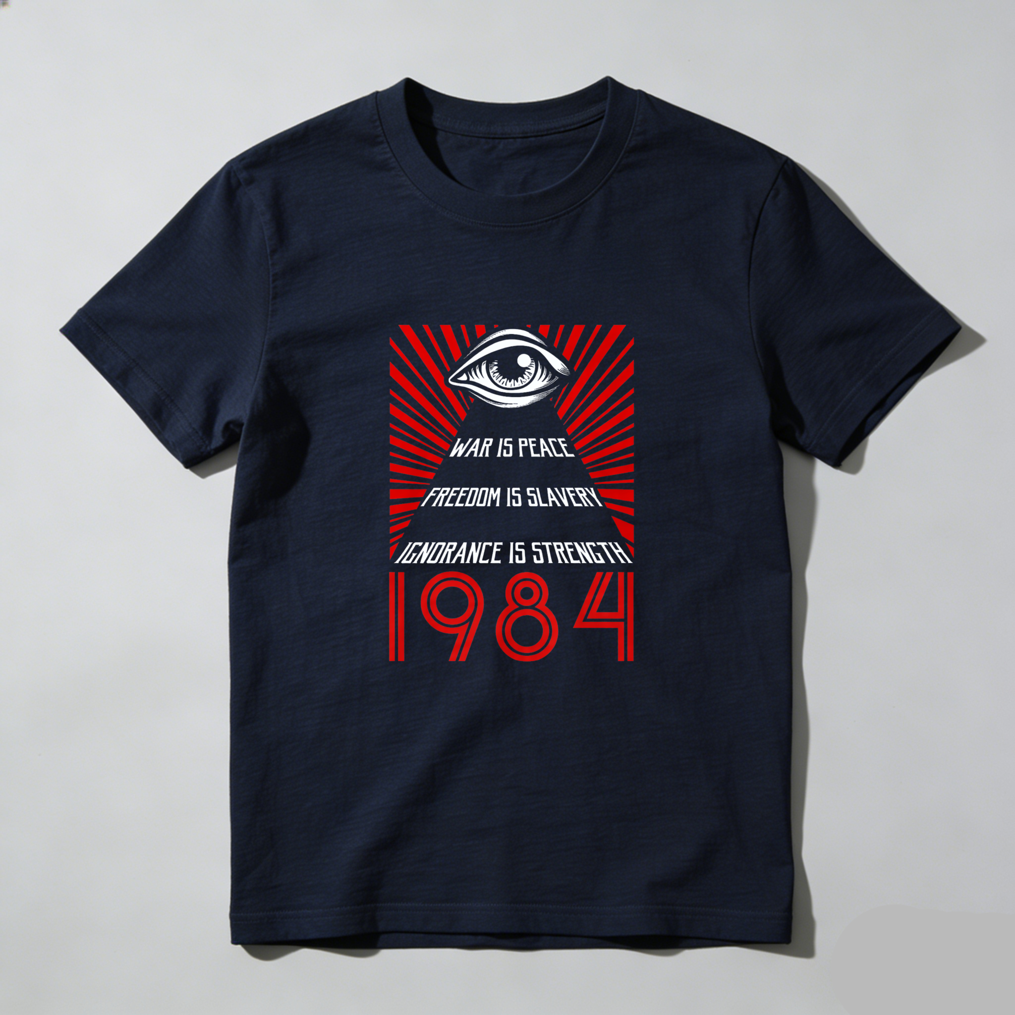 Dorawear™ Big Brother Eye 1984 War Is Peace Freedom Is Slavery Ignorance Is Strength Pure Cotton Short Sleeve T Shirt-Dorawear
