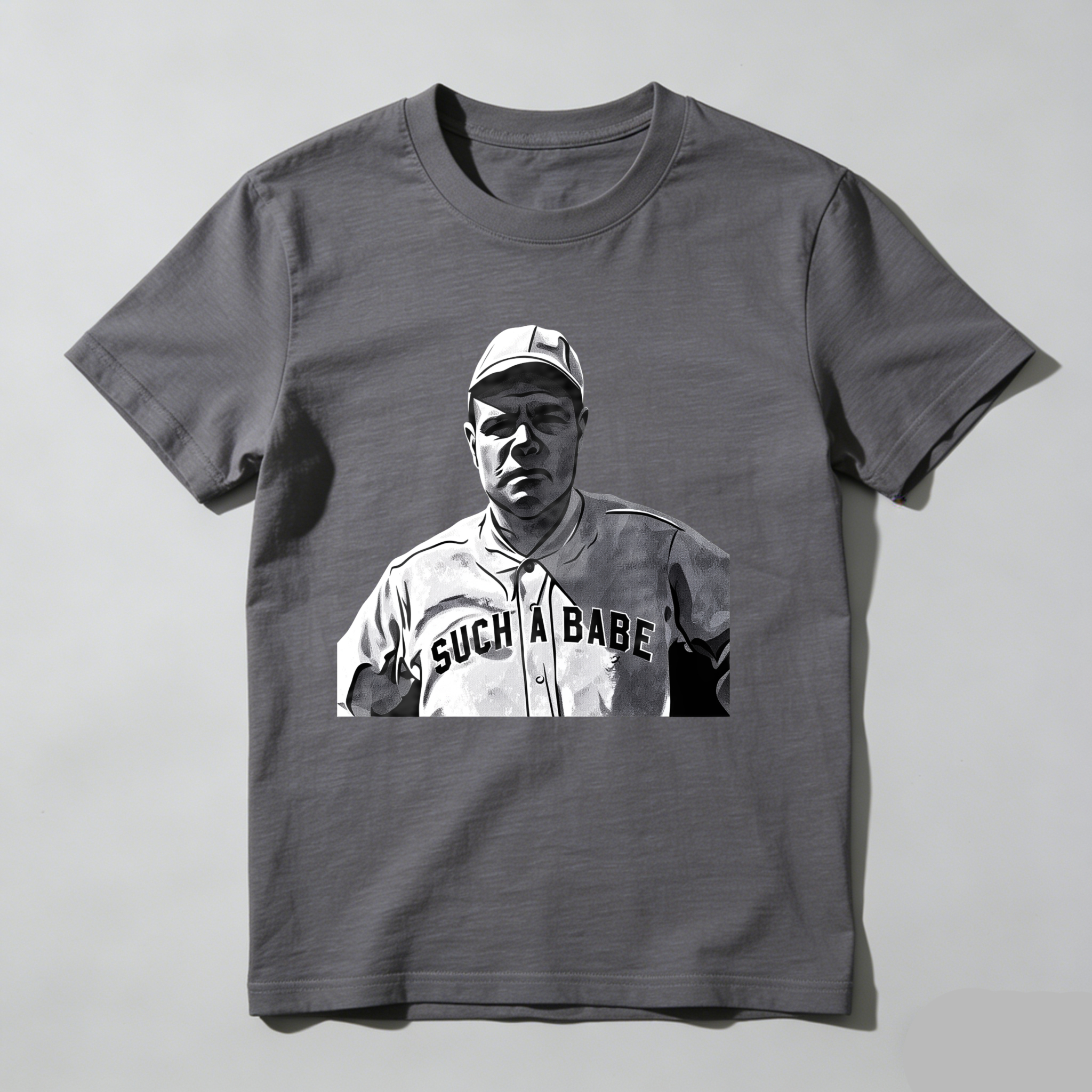 Dorawear™Babe Ruth Baseball Player Portrait Print T Shirt