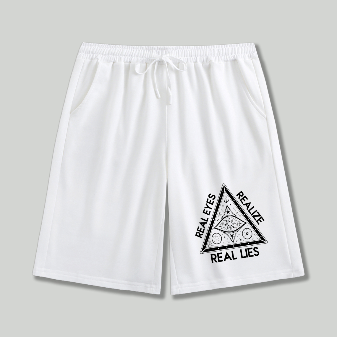 Dorawear™ Real Eyes Realize Real Lies Triangle Symbol Shorts-Dorawear