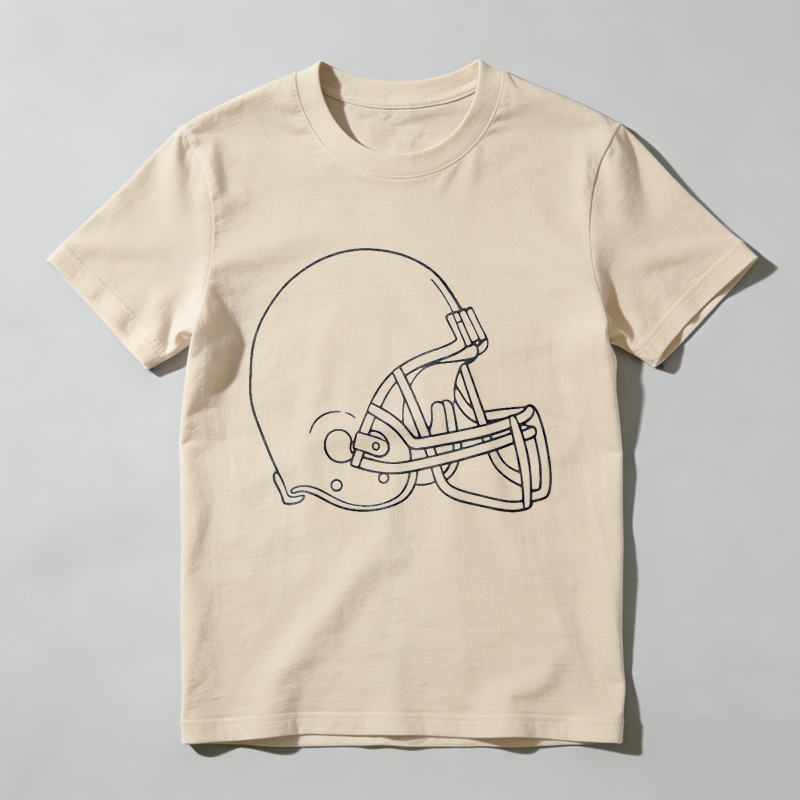 Dorawear™ Football Helmet Outline Design Print T Shirt