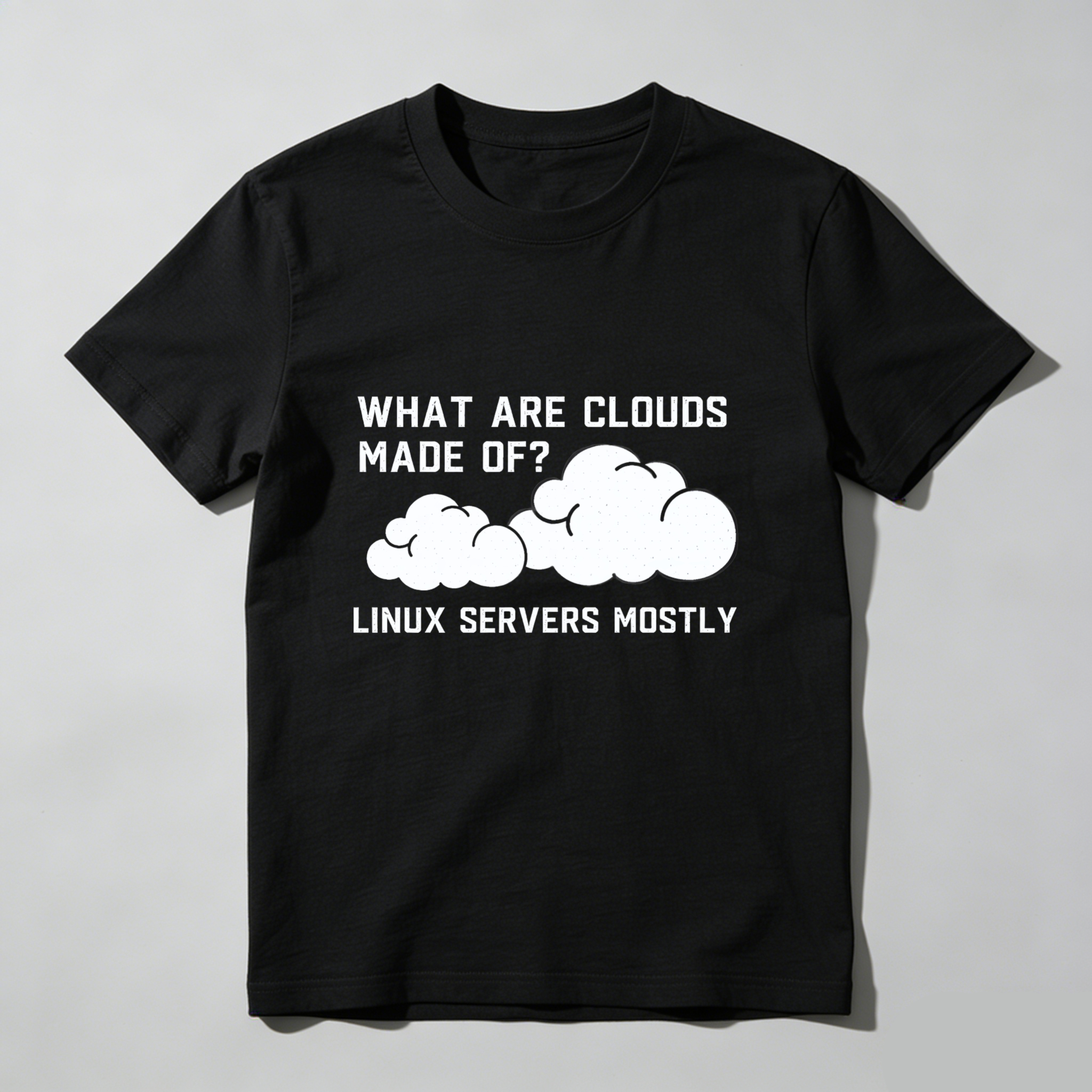 Dorawear™ What Are Clouds Made Of Linux Servers Mostly Pure Cotton Short Sleeve T Shirt-Dorawear