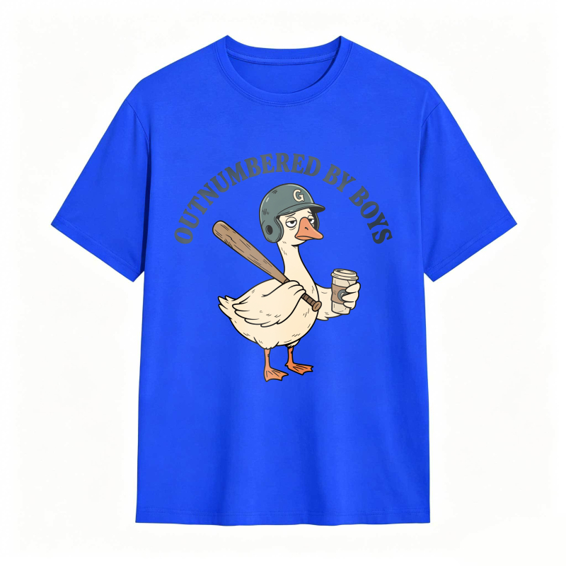 Dorawear™Duck Holding Baseball Bat And Coffee Cup Outnumbered By Boys Unisex Classic T-shirt