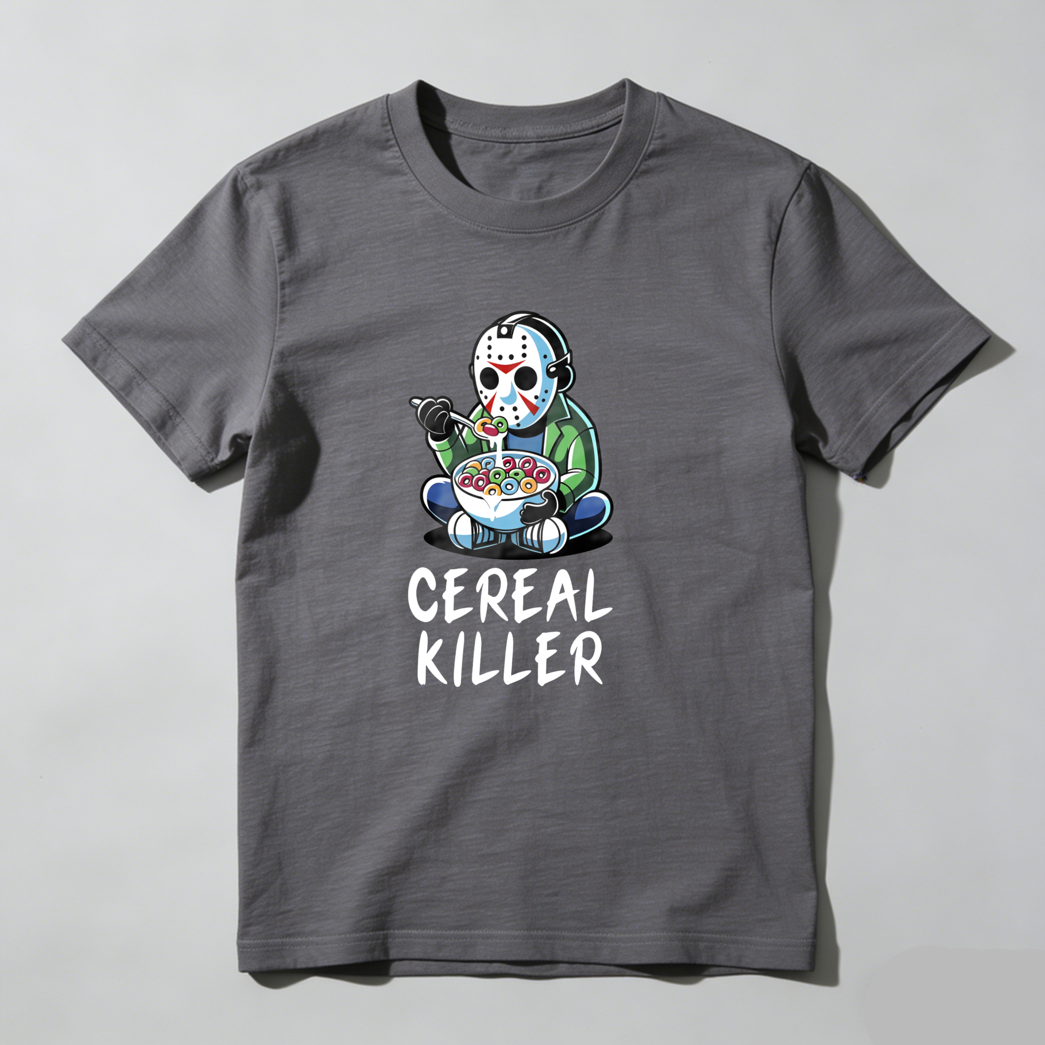 Cereal Killer Character Eating Cereal tshirt 100% cotton