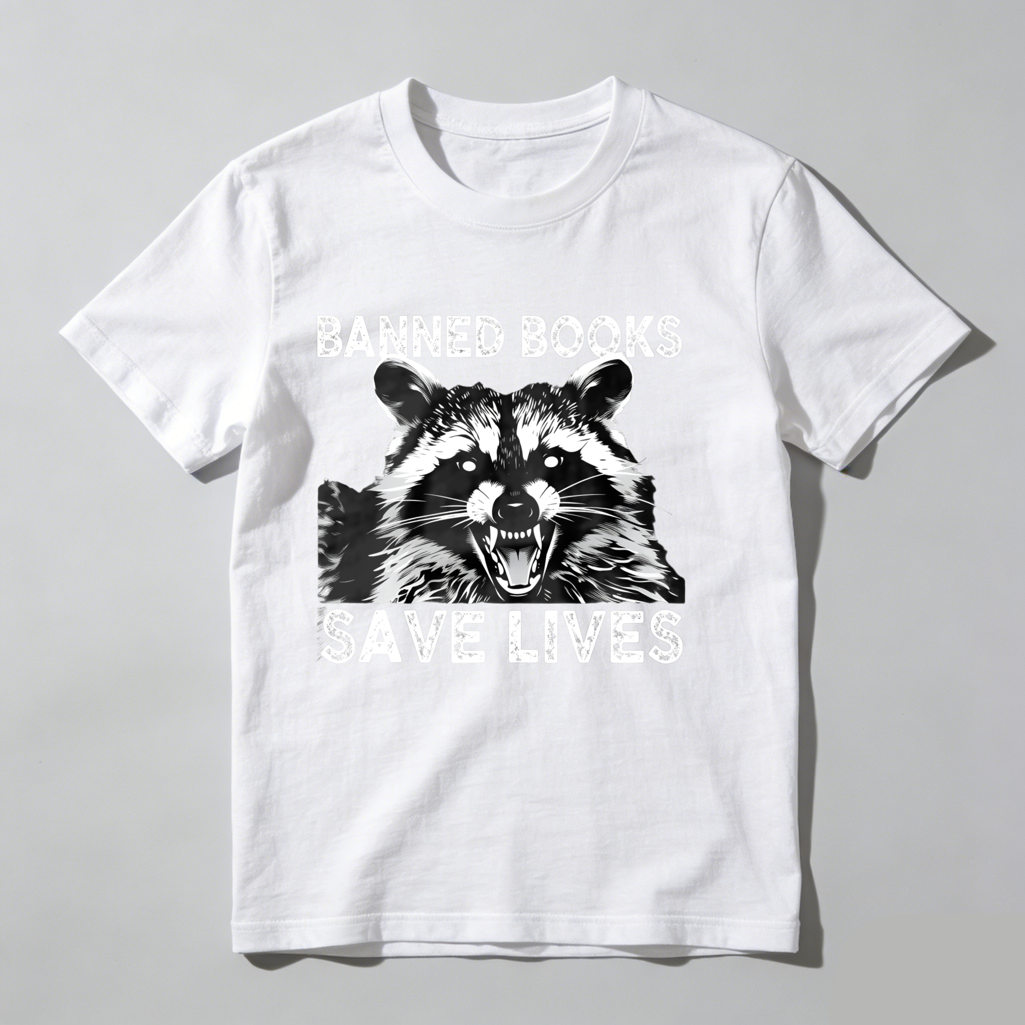 Dorawear™ Banned Books Save Lives Raccoon T Shirt