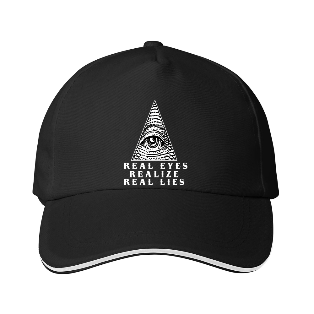 Dorawear™  Baseball Cap With All Seeing Eye And Real Eyes Realize Real Lies Text