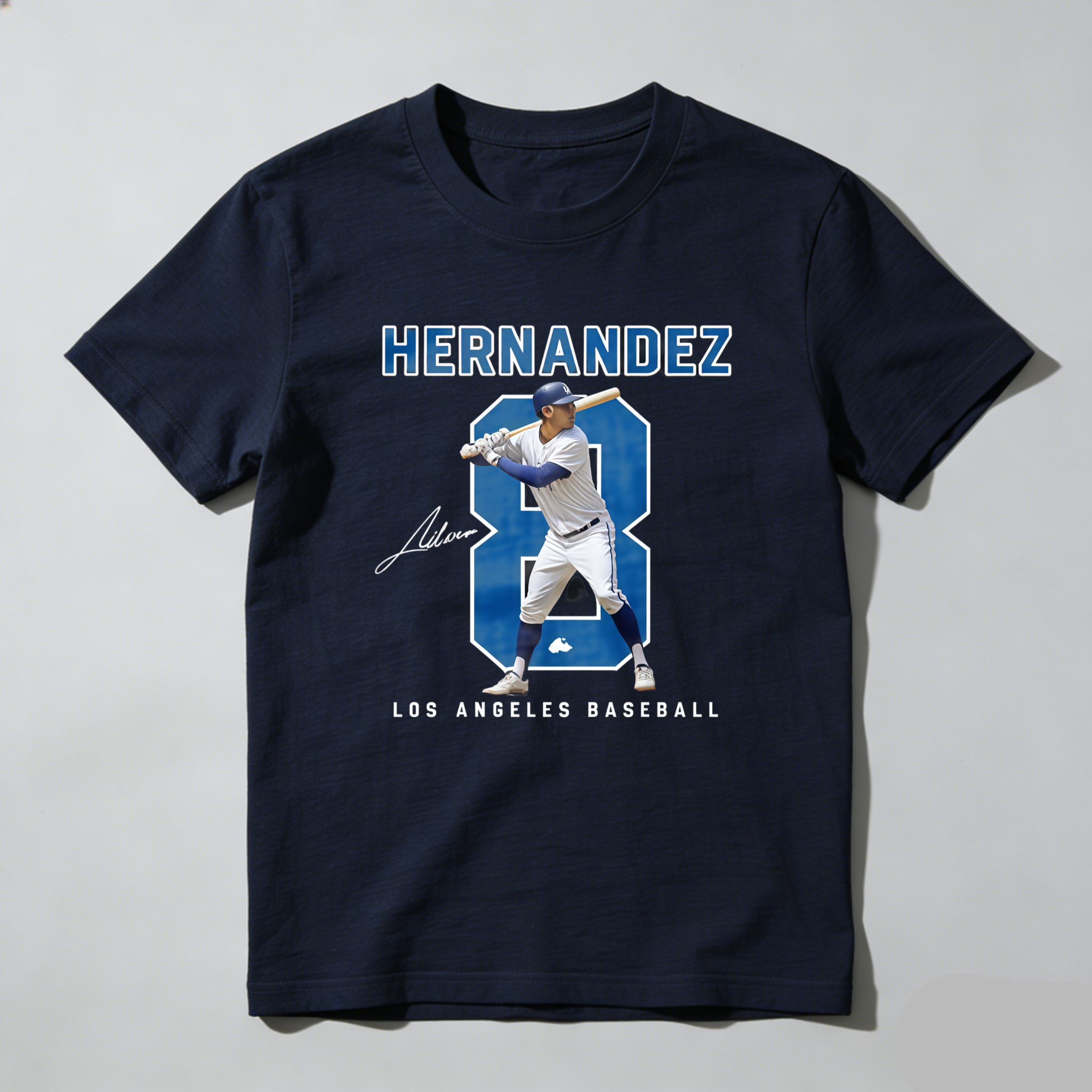 Dorawear™  Hernandez Number Eight Baseball Player Signature Los Angeles T Shirt