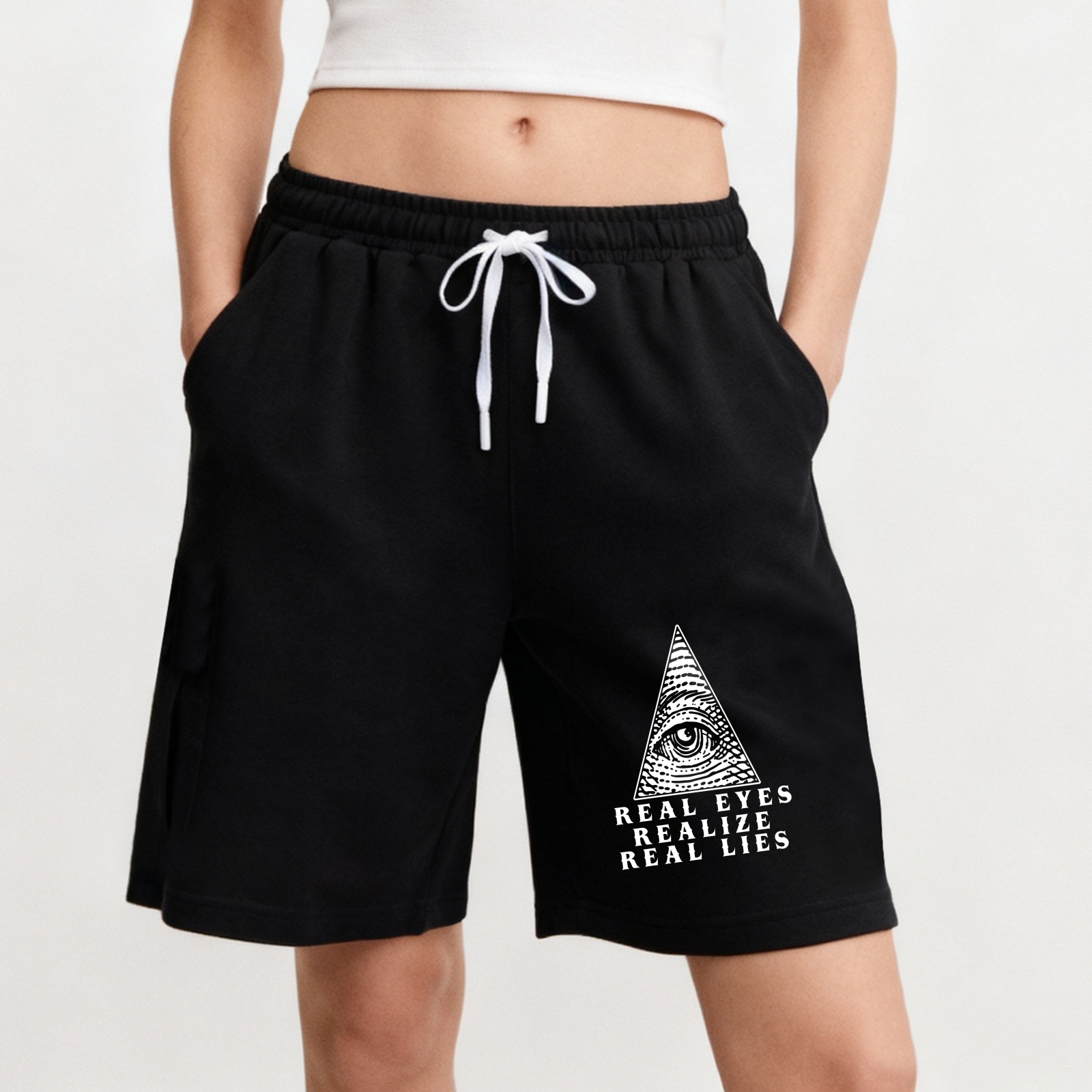 Dorawear™ All Seeing Eye Real Eyes Realize Real Lies Shorts(1)-Dorawear