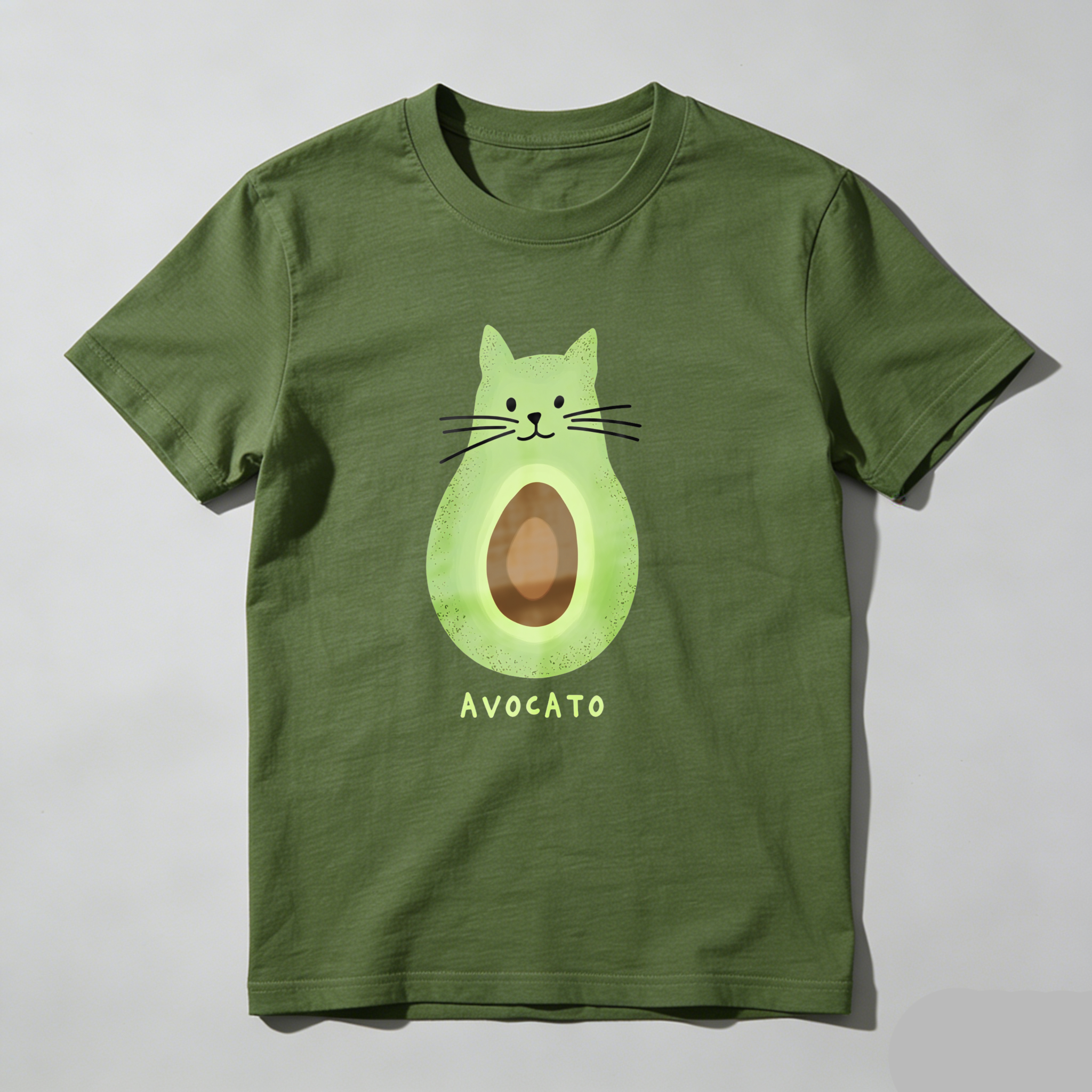 Dorawear™ Avocado Cat Face With Text Avocato T Shirt