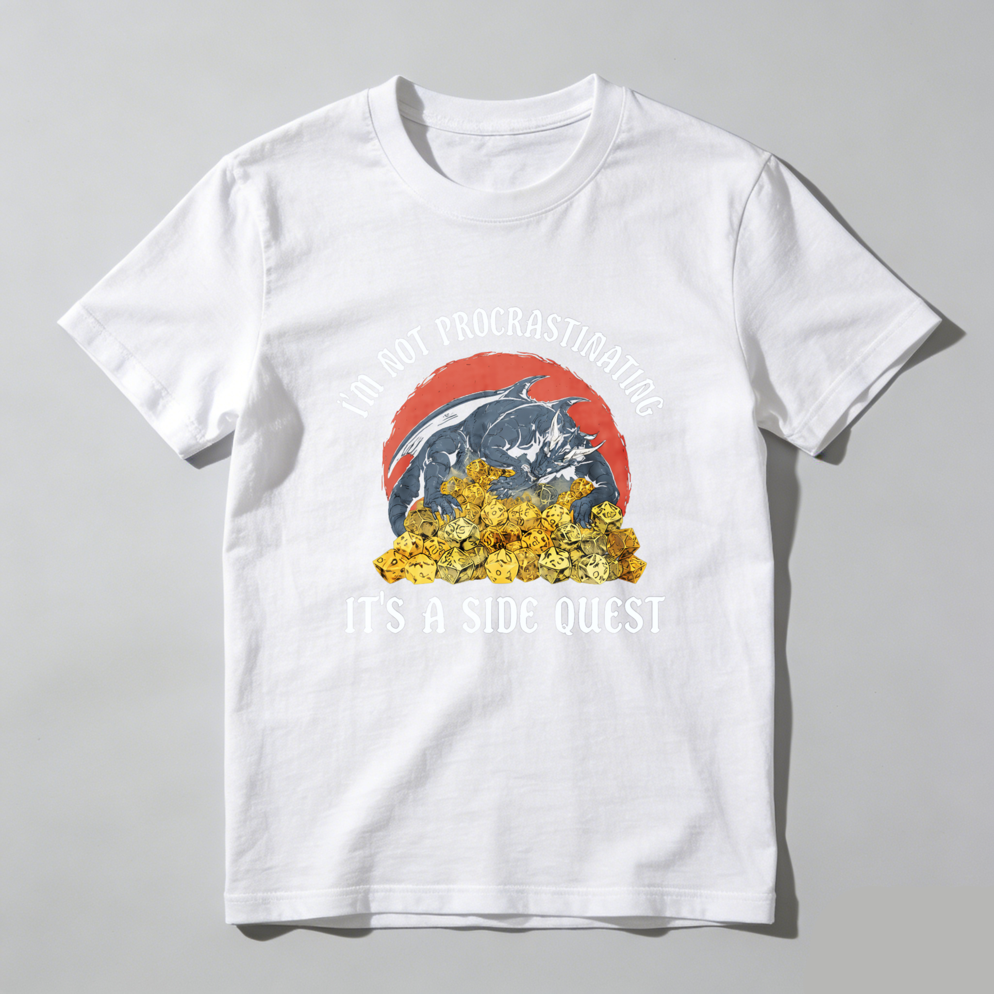 Dorawear™ Dragon Hoard Procrastination Side Quest Pure Cotton Short Sleeve T-Shirt-Dorawear