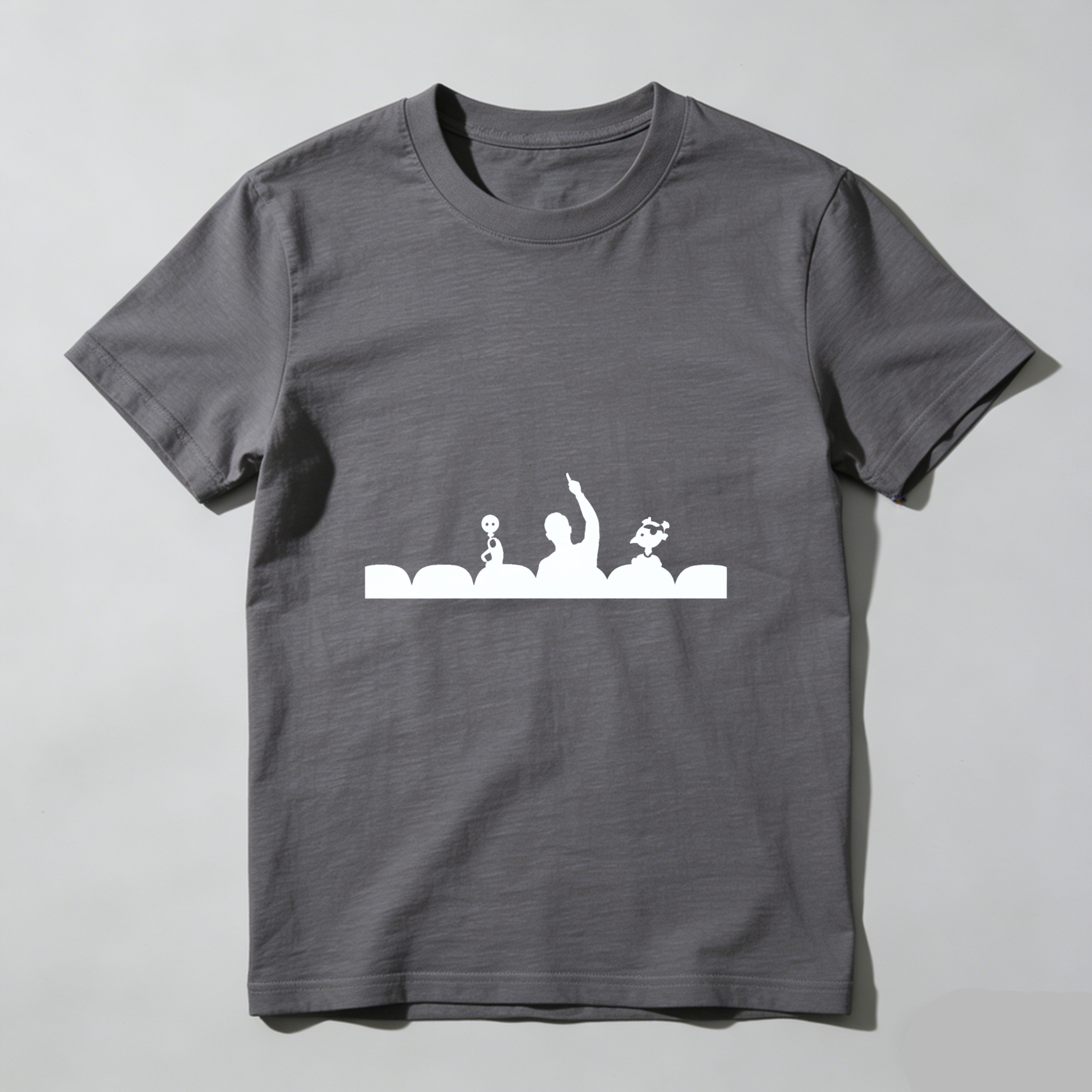 Dorawear™ Dancing Silhouettes White Print Pure Cotton Short Sleeve T Shirt-Dorawear