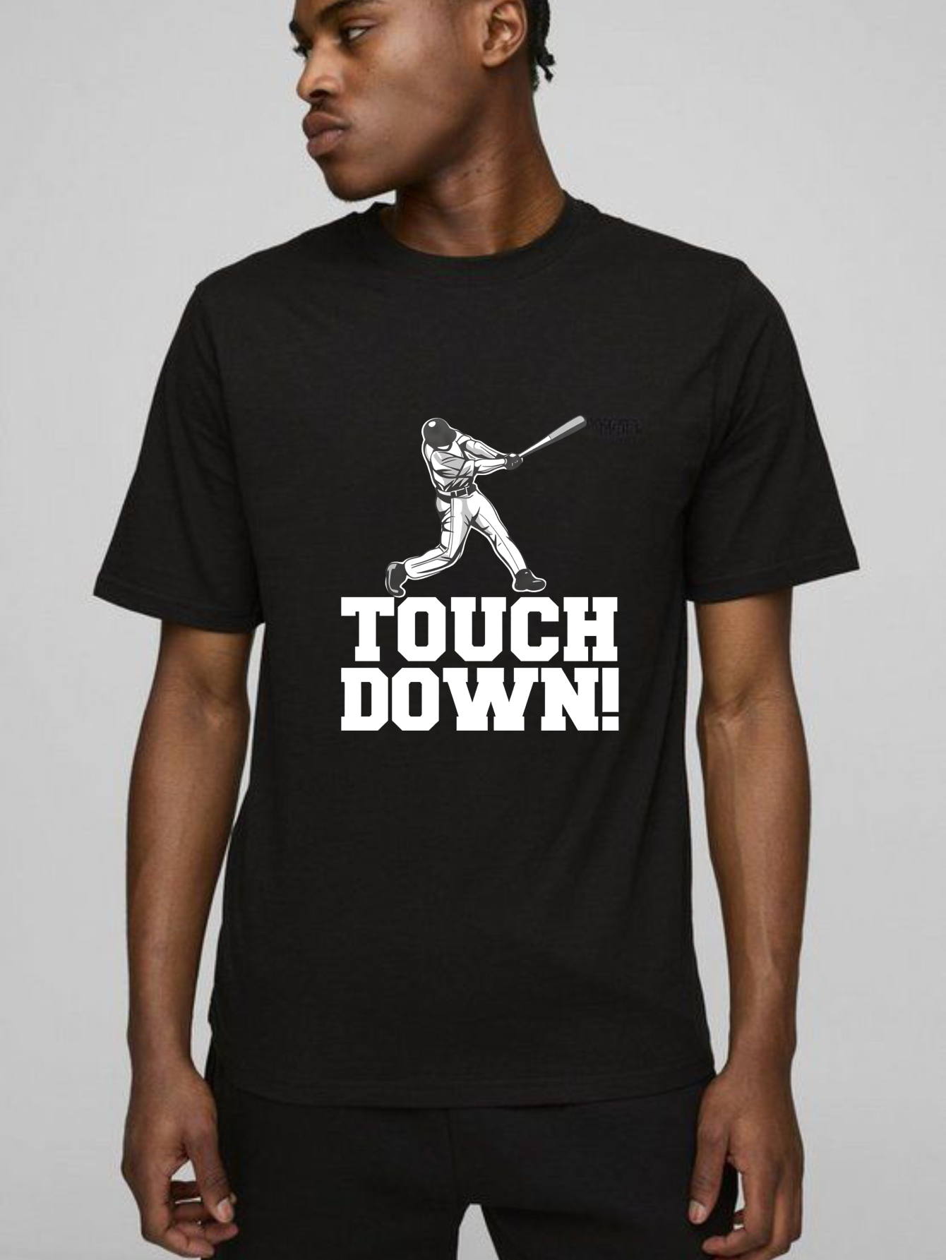 Dorawear™ Touch Down Baseball Player Swinging Bat  T Shirt