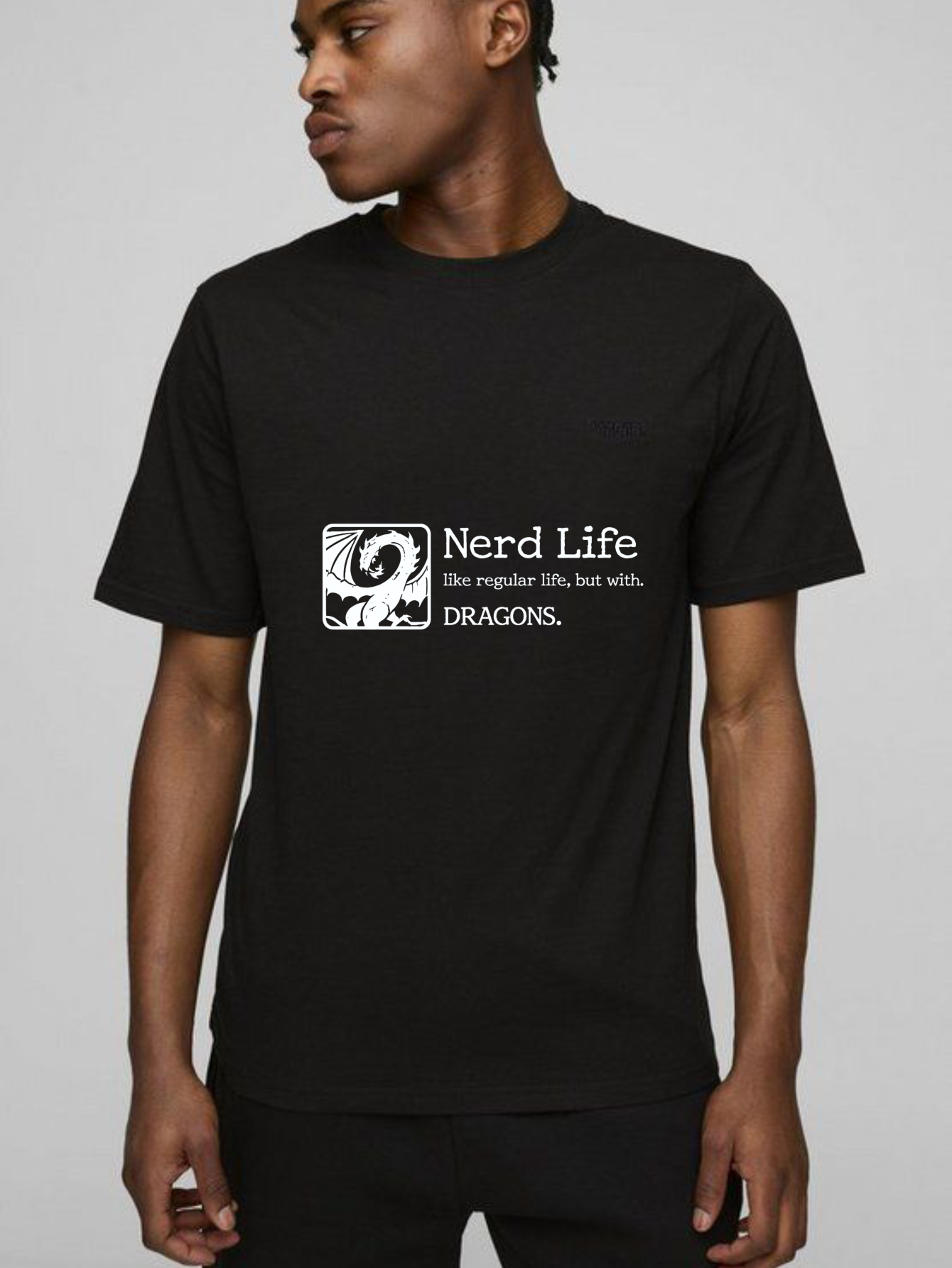 Dorawear™ Nerd Life Dragon Print Pure Cotton Short Sleeve T Shirt-Dorawear