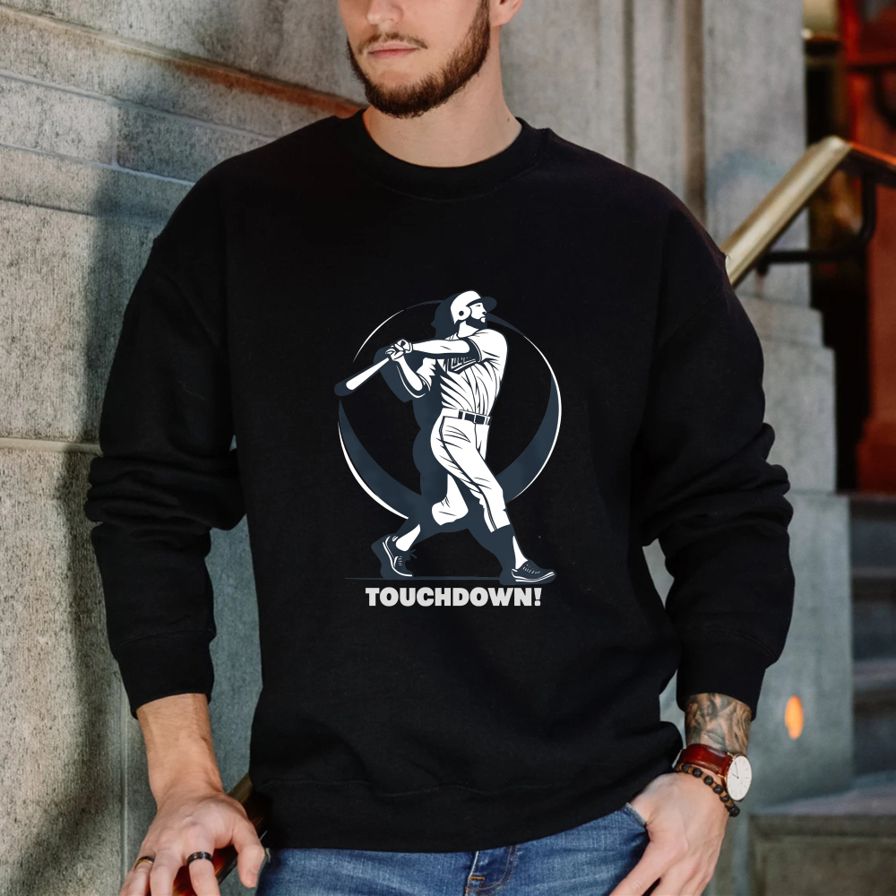 Dorawear™ Baseball Player With Bat And Crescent Moon Design Unisex Classic Sweatshirt