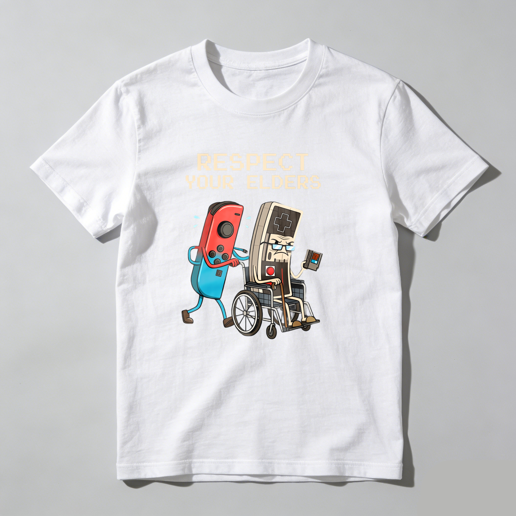 Respect Your Elders Game Controllers tshirt 100% cotton