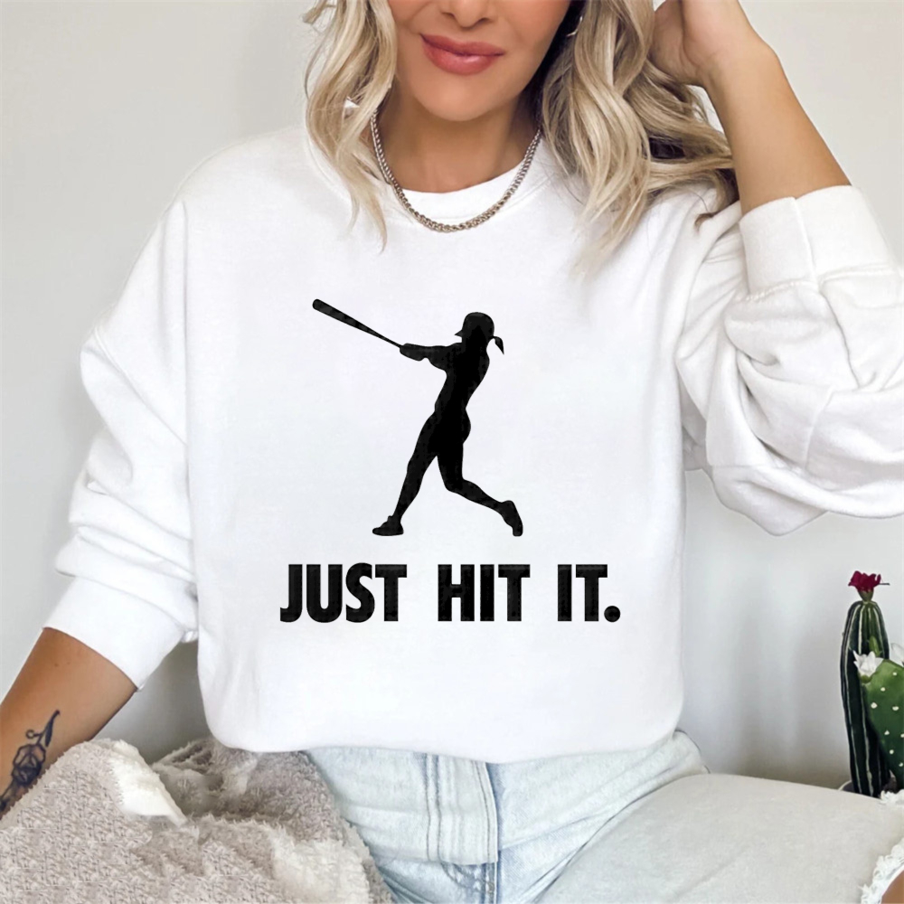 Dorawear™ Baseball Player Silhouette Just Hit It Unisex Classic Sweatshirt