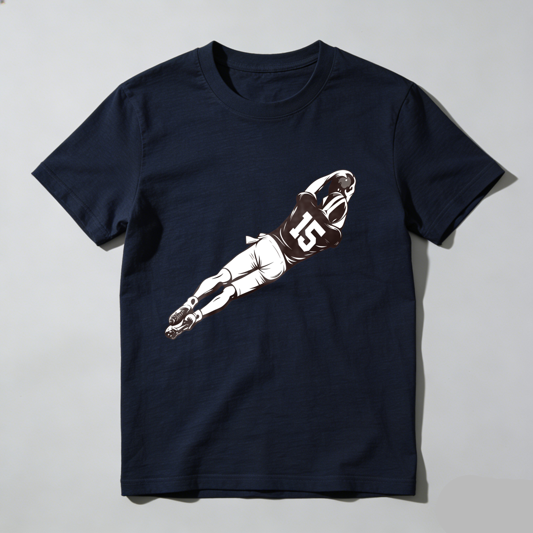 Dorawear™Football Player In Mid Air Catching Ball T Shirt