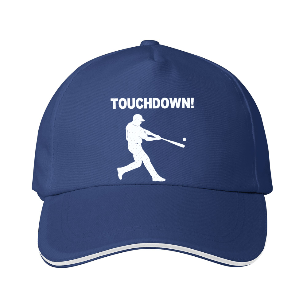 Dorawear™ Baseball Cap Touchdown Text And Baseball Player Silhouette Sports Game