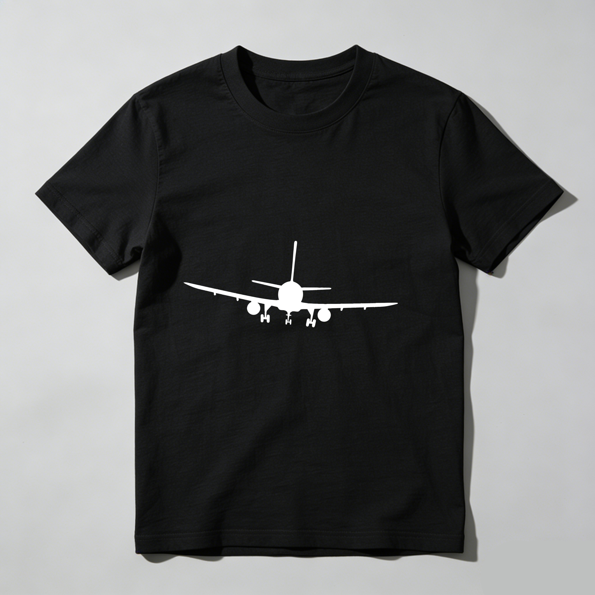 Dorawear™  White Airplane Front View Print T Shirt