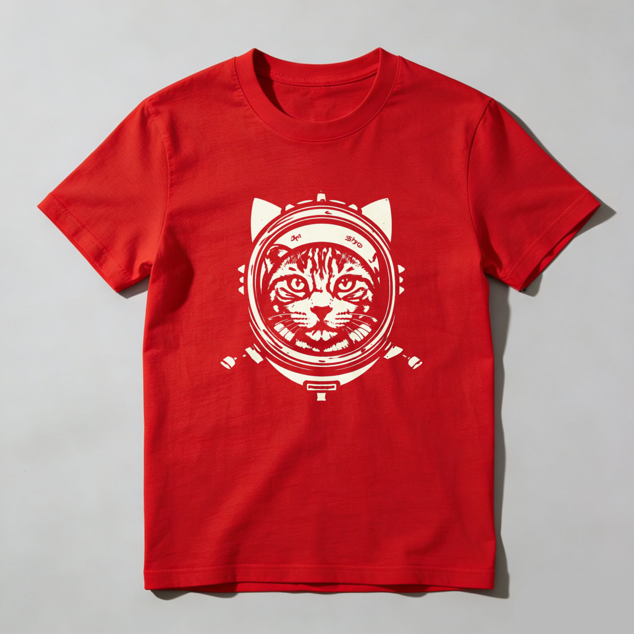 Dorawear™ Cat Astronaut Helmet Design Pure Cotton Short Sleeve T Shirt-Dorawear