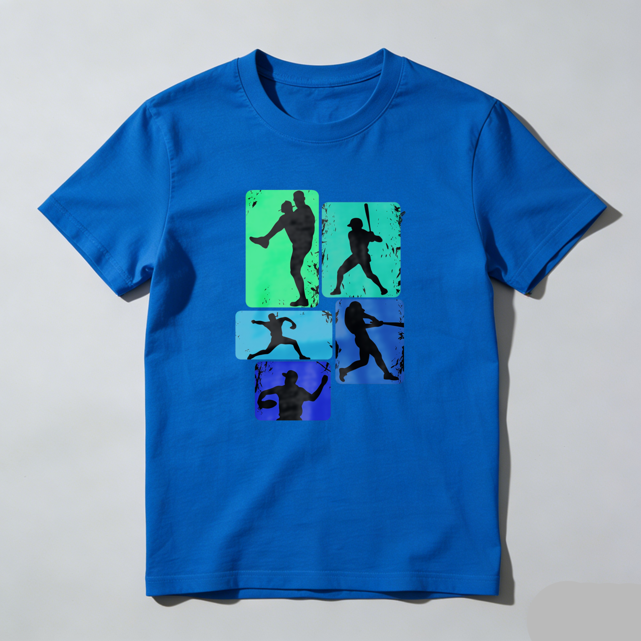 Dorawear™ Baseball Player Silhouettes In Color Blocks  T Shirt-Dorawear