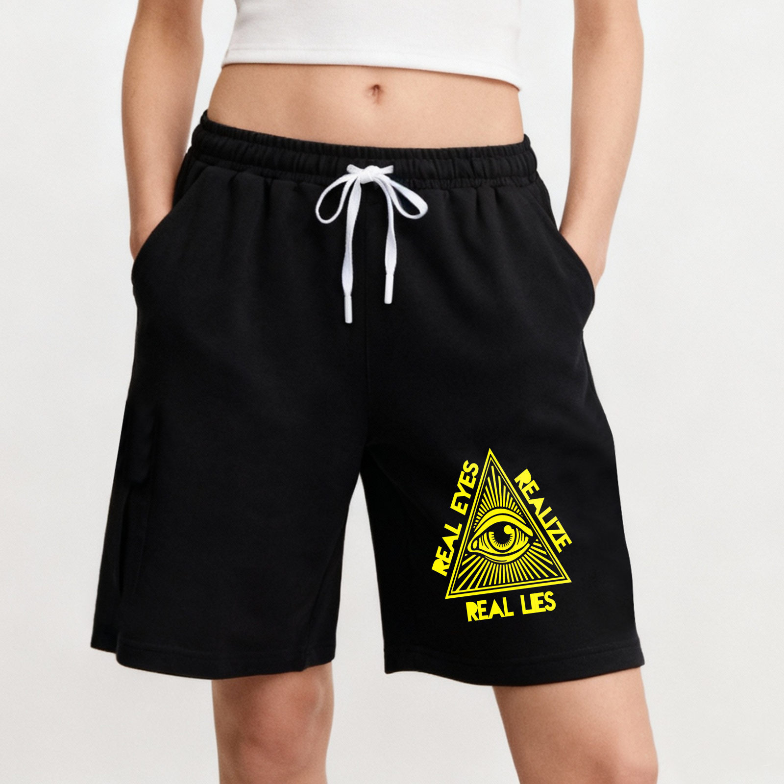 Dorawear™ All Seeing Eye Real Eyes Real Lies Shorts(1)-Dorawear