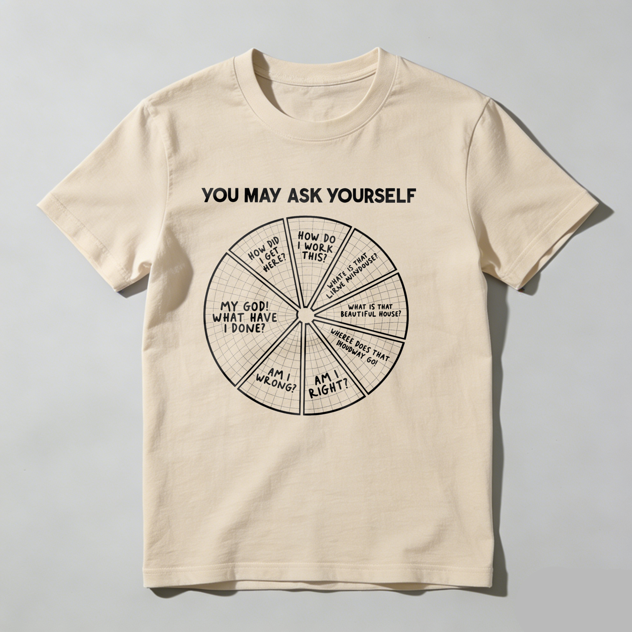Dorawear™ You May Ask Yourself Wheel Of Questions T Shirt