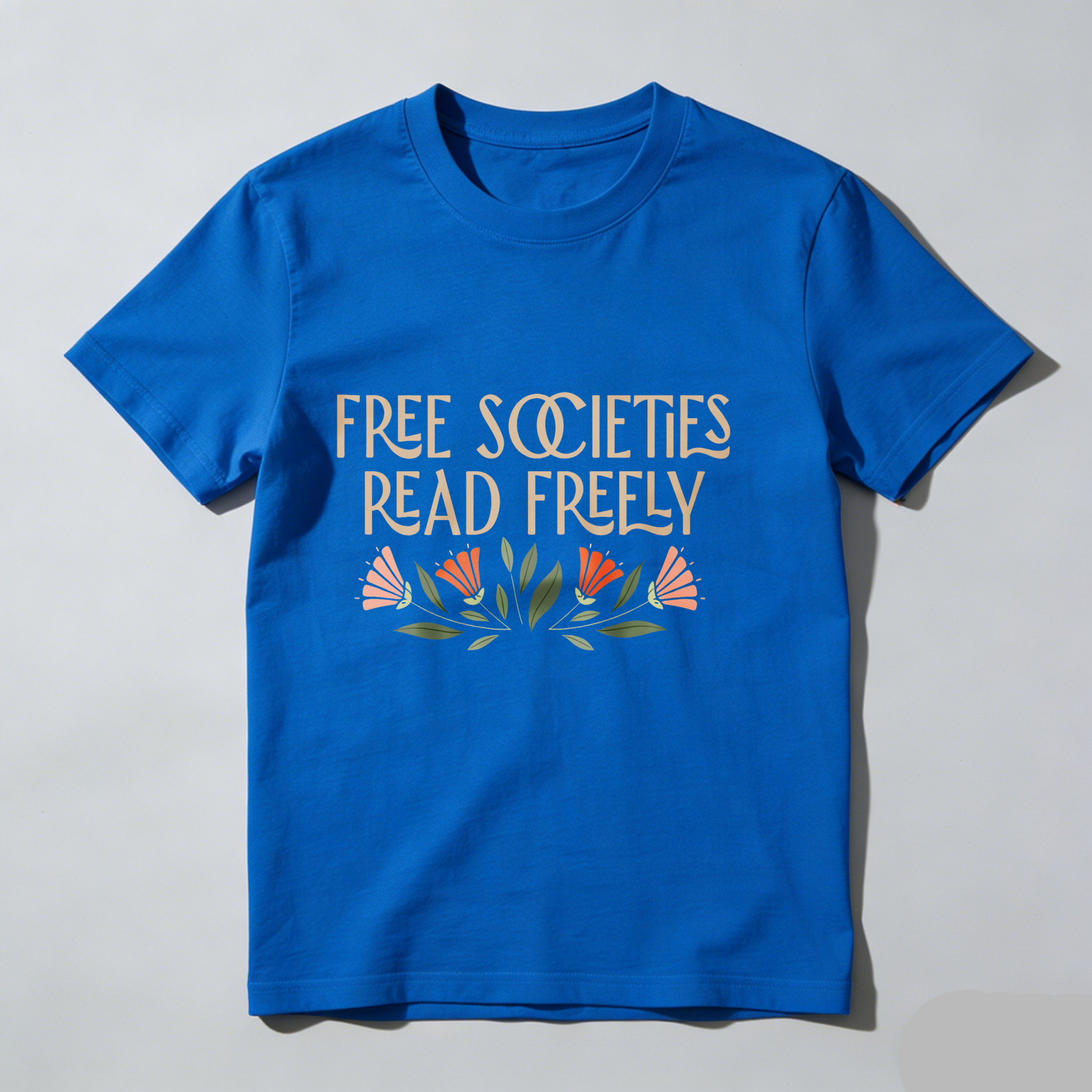 Dorawear™ Free Societies Read Freely With Flowers T Shirt