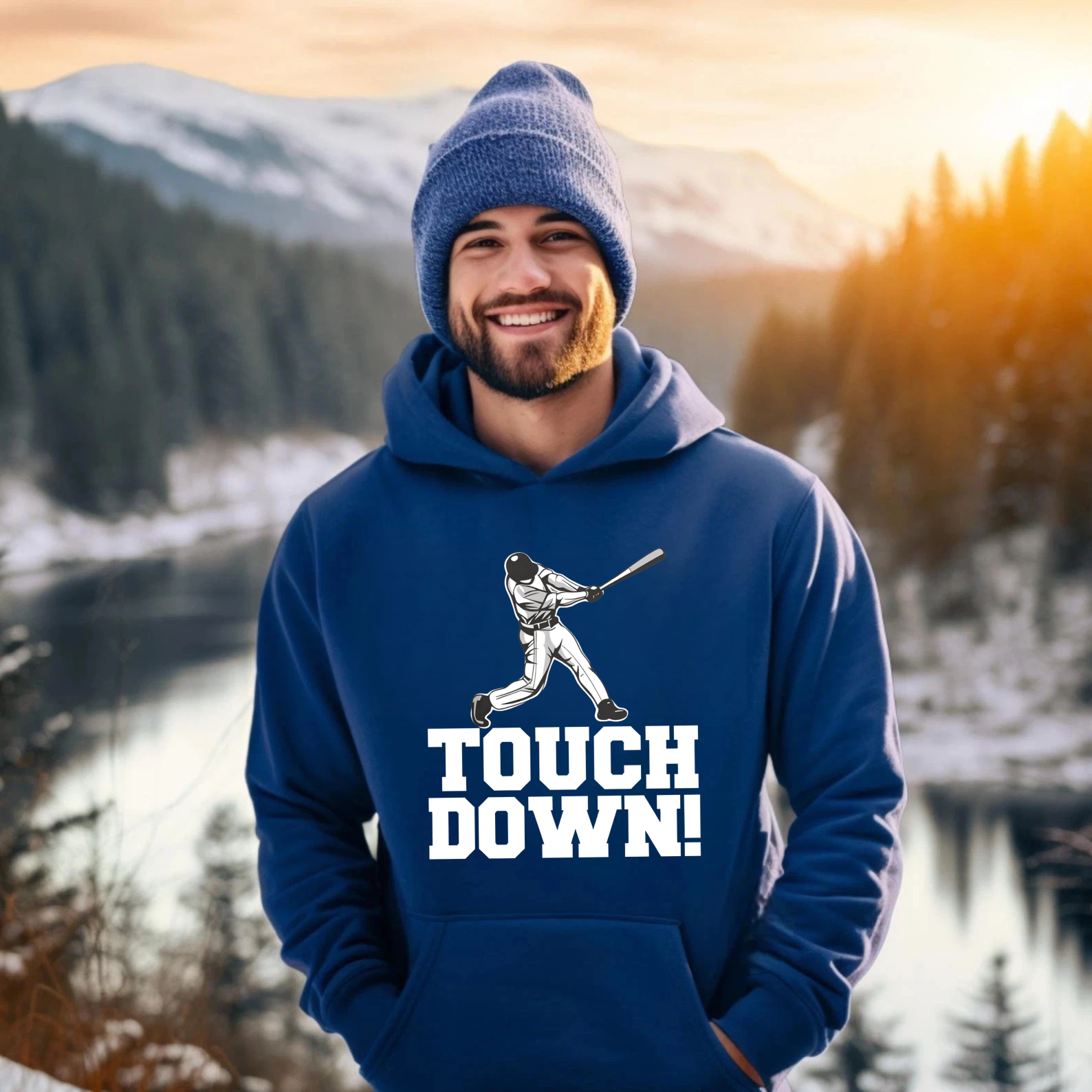 Dorawear™ Touch Down Baseball Player Hoodie Sport Sweatshirt Unisex Casual Wear