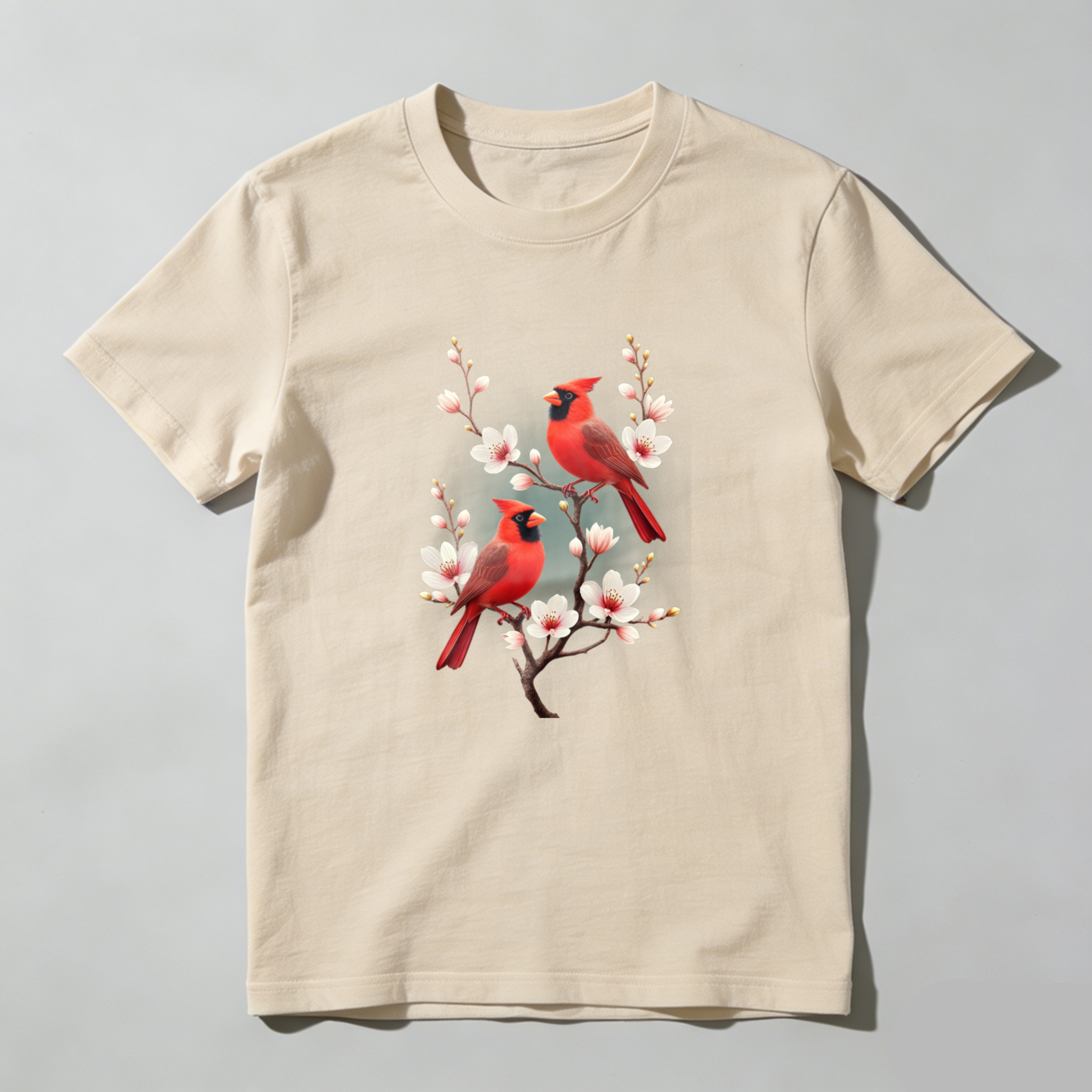 Dorawear™  Red Birds On Blossom Branch T Shirt