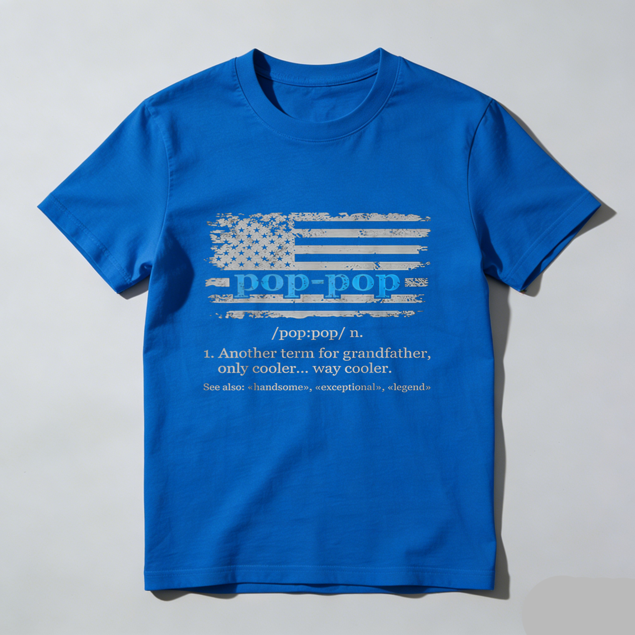 Dorawear™  Pop Pop Definition With American Flag T Shirt