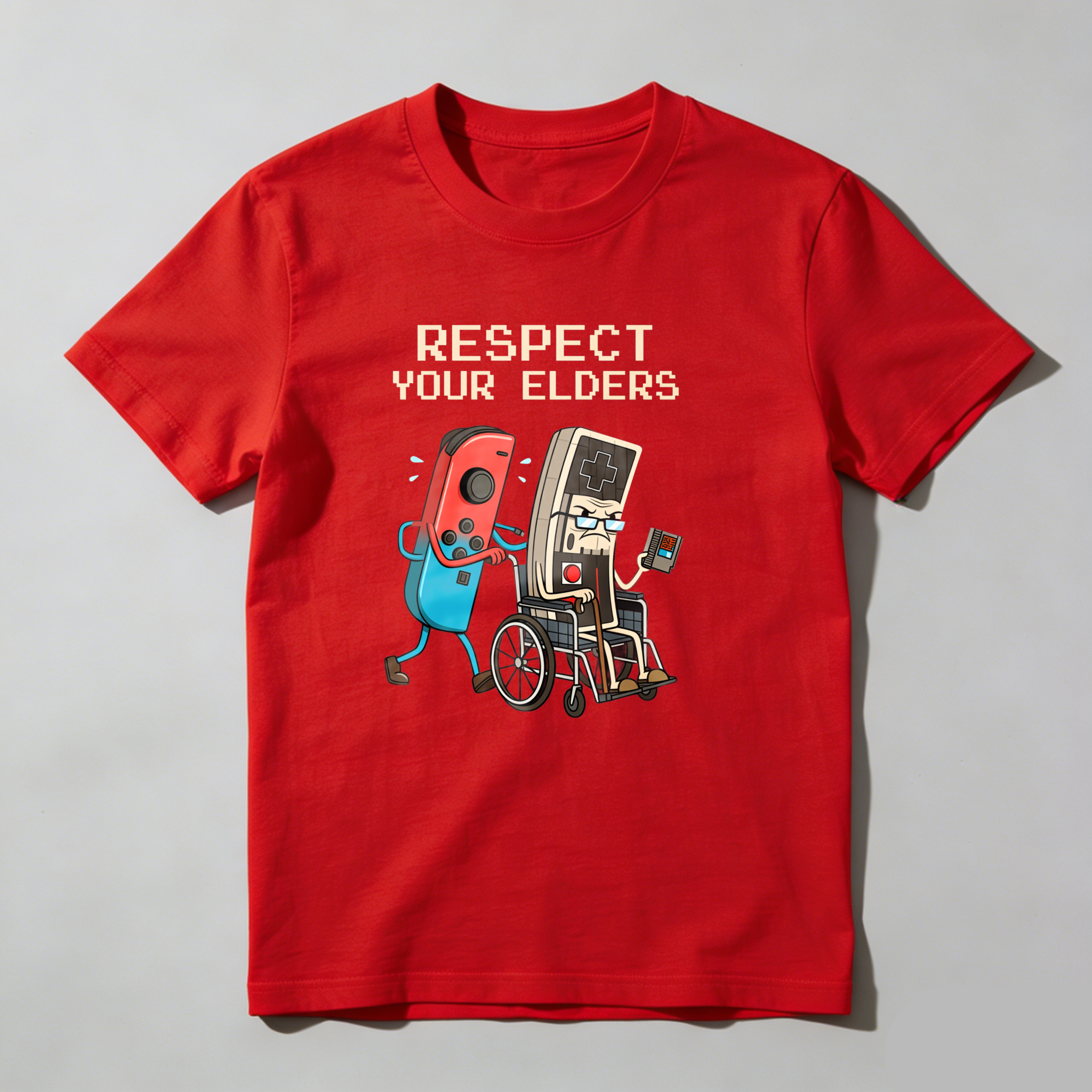 Respect Your Elders Game Controllers tshirt 100% cotton