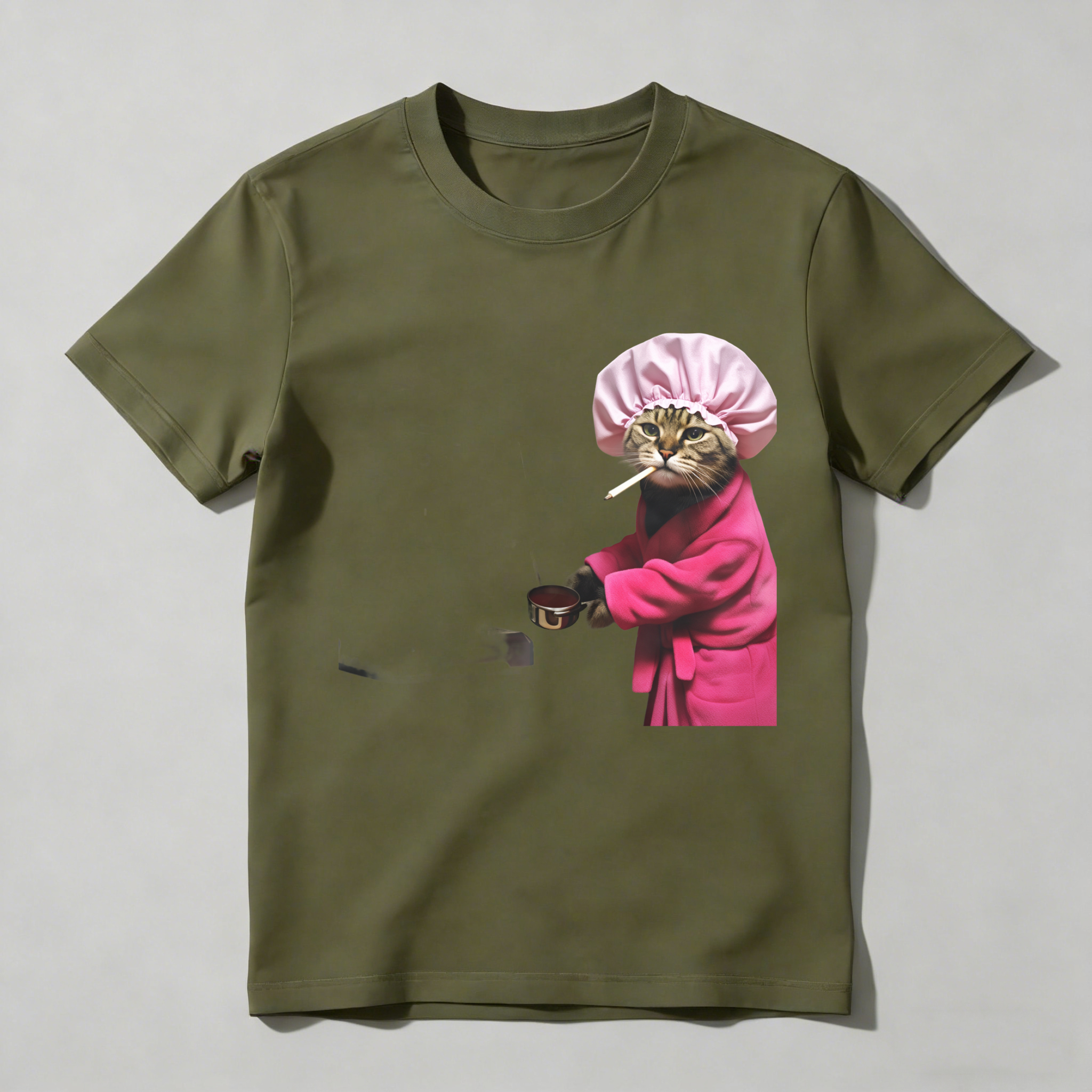 Dorawear™ Cat Wearing Pink Chef Hat And Coat T Shirt
