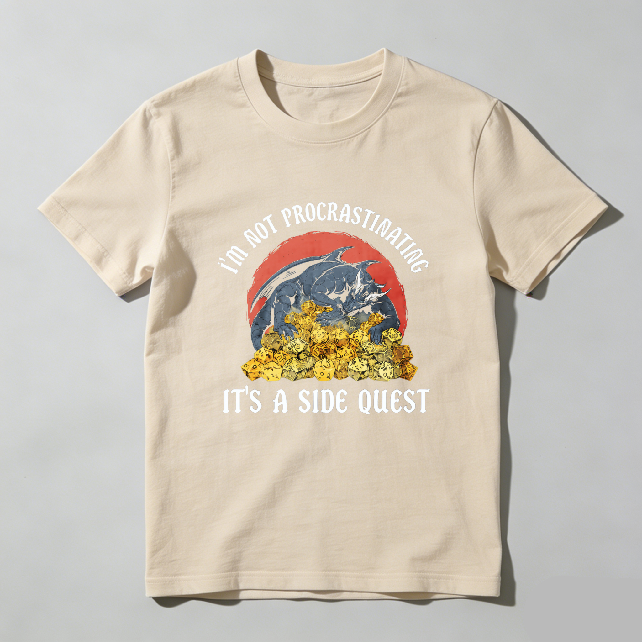 Dorawear™ Dragon Hoard Procrastination Side Quest Pure Cotton Short Sleeve T-Shirt-Dorawear
