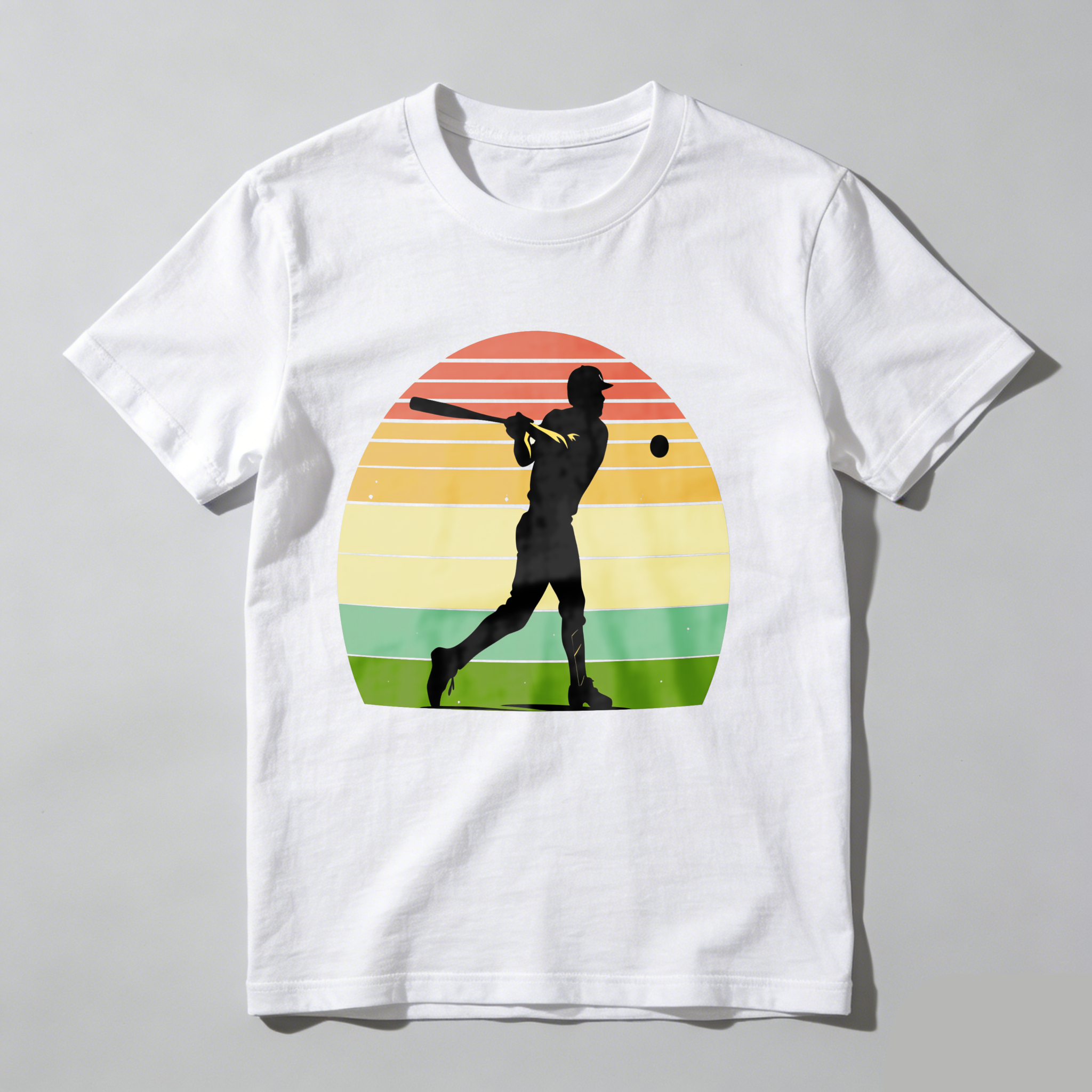 Dorawear™ Silhouette Baseball Player Sunset Background  T Shirt