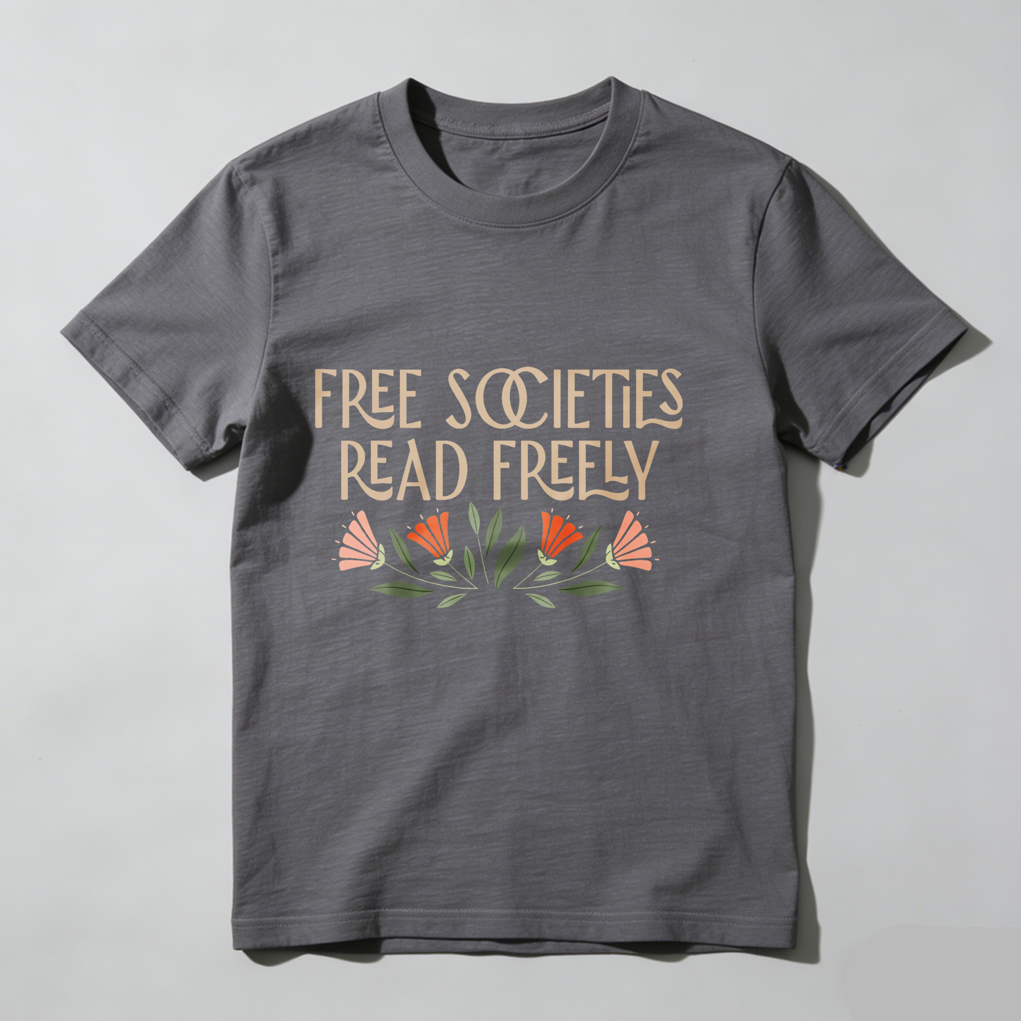 Dorawear™ Free Societies Read Freely With Flowers T Shirt