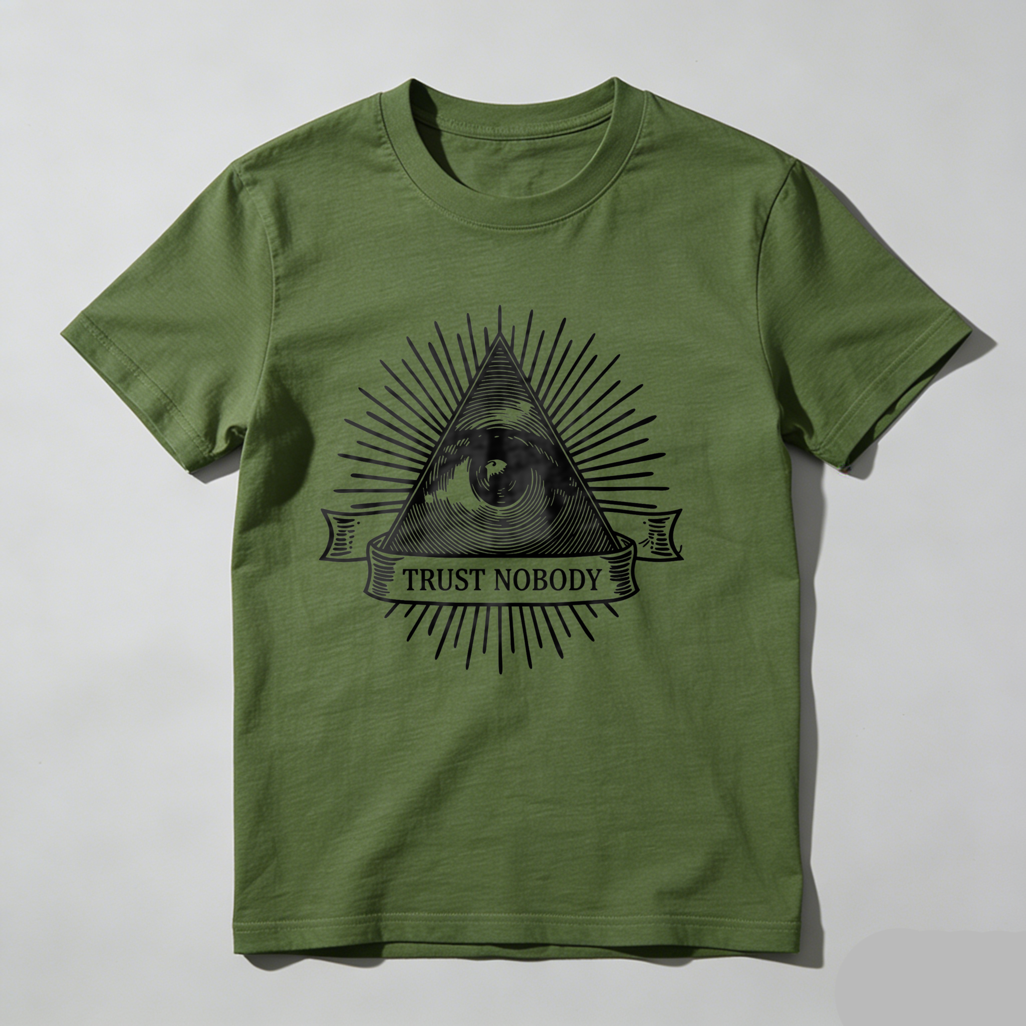 Dorawear™All Seeing Eye With Trust Nobody Banner  T Shirt