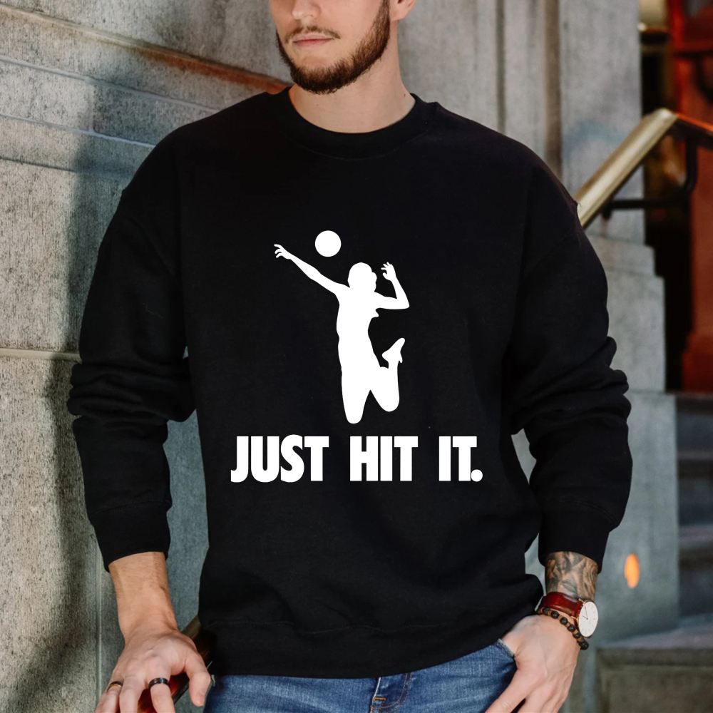 Dorawear™ Volleyball Player Silhouette Just Hit It Unisex Classic Sweatshirt