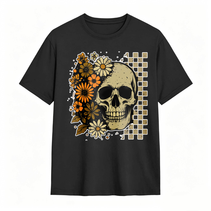 Dorawear™ Floral Skull Design Unisex Classic T-shirt